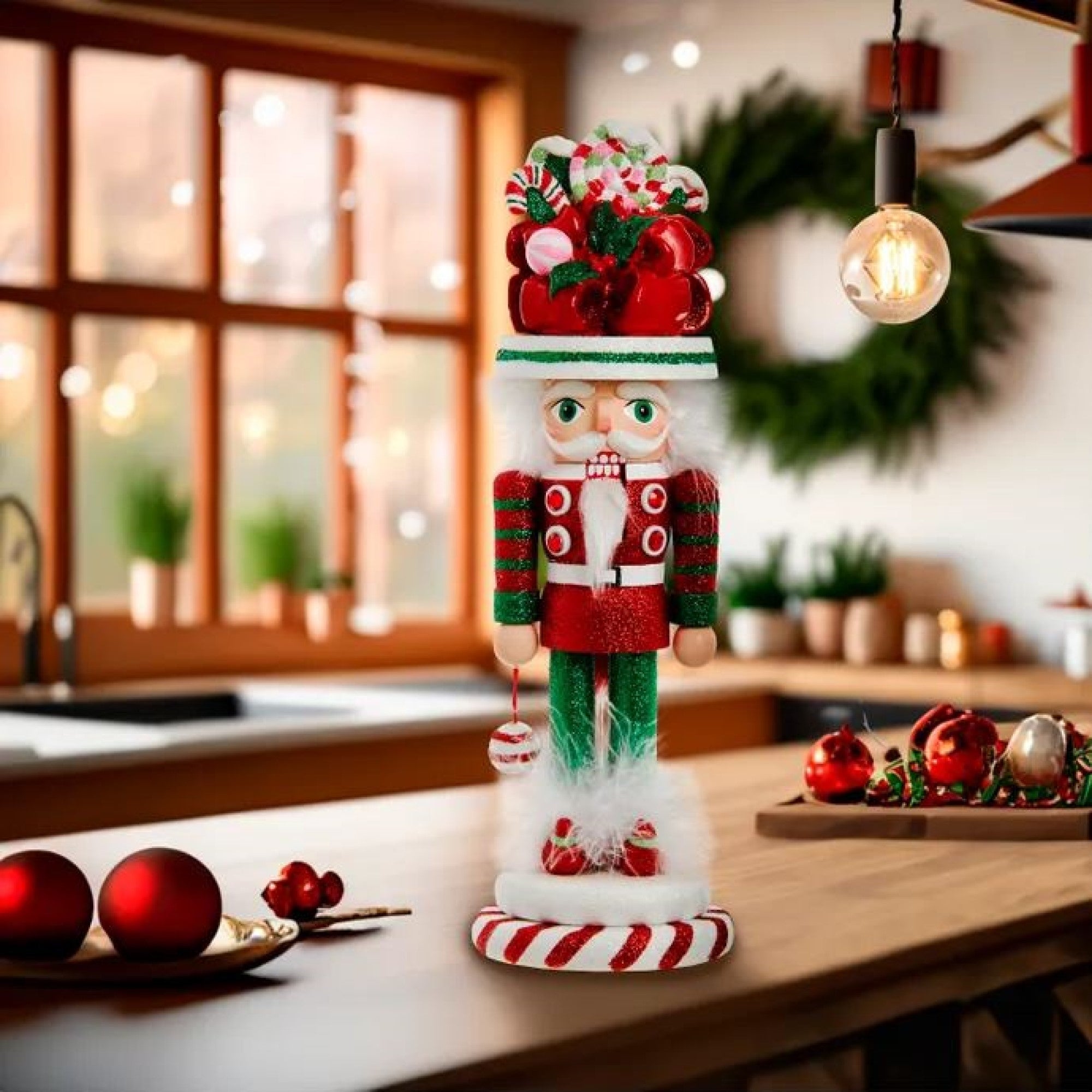 Kurt Adler Wooden Hollywood Nutcracker, Candy Soldier, 12in