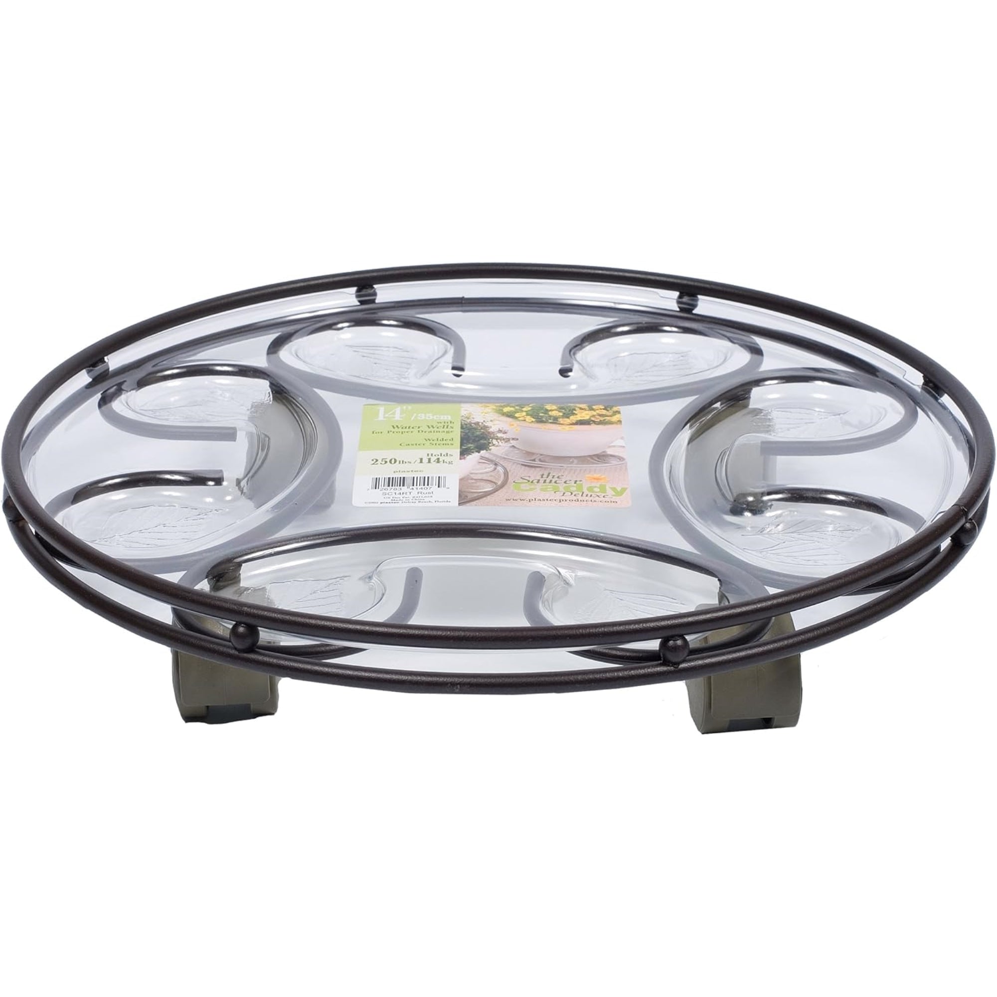 Plastec Deluxe Saucer Caddy with Casters