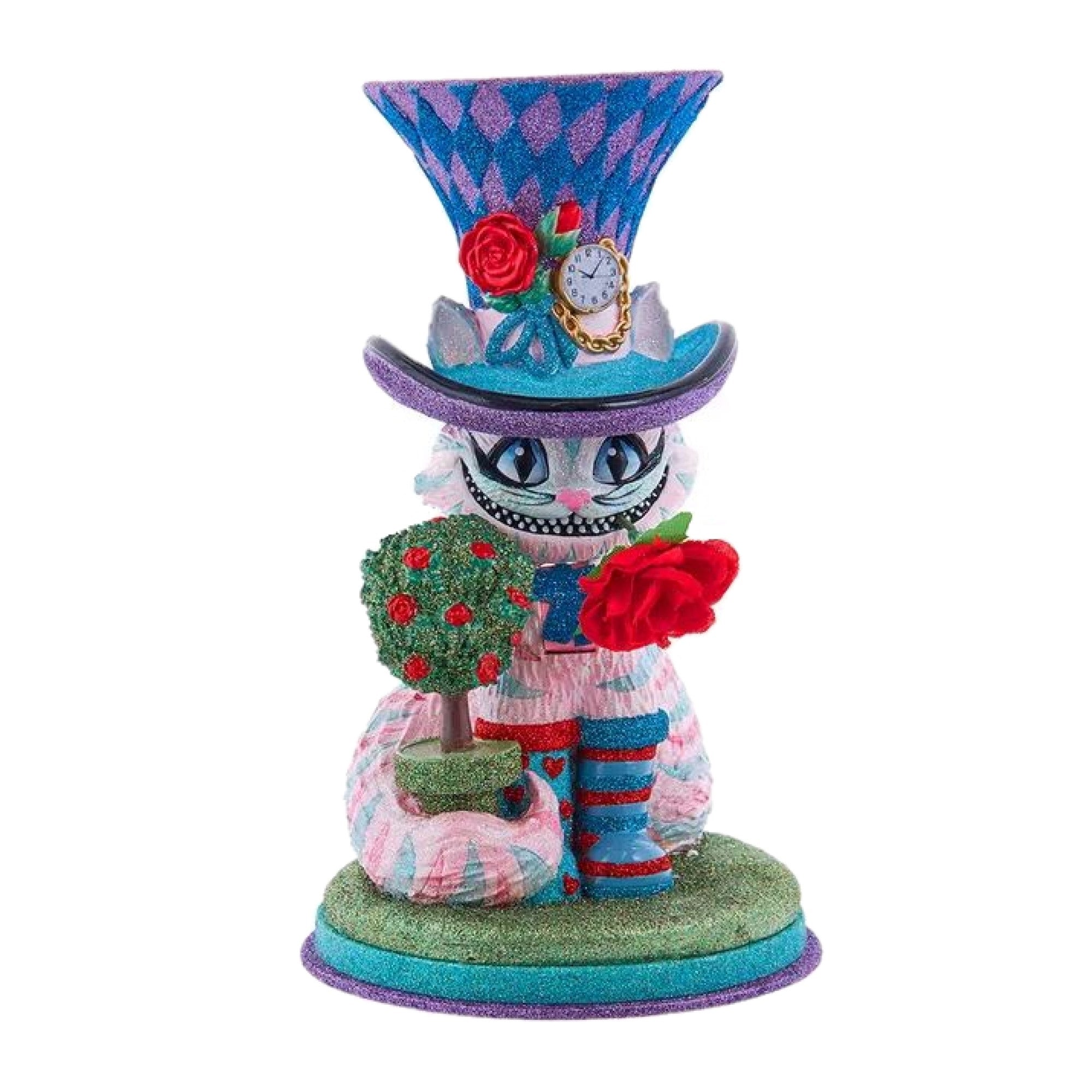 Kurt Adler Resin Hollywood Nutcracker, Cheshire Cat, 10in
