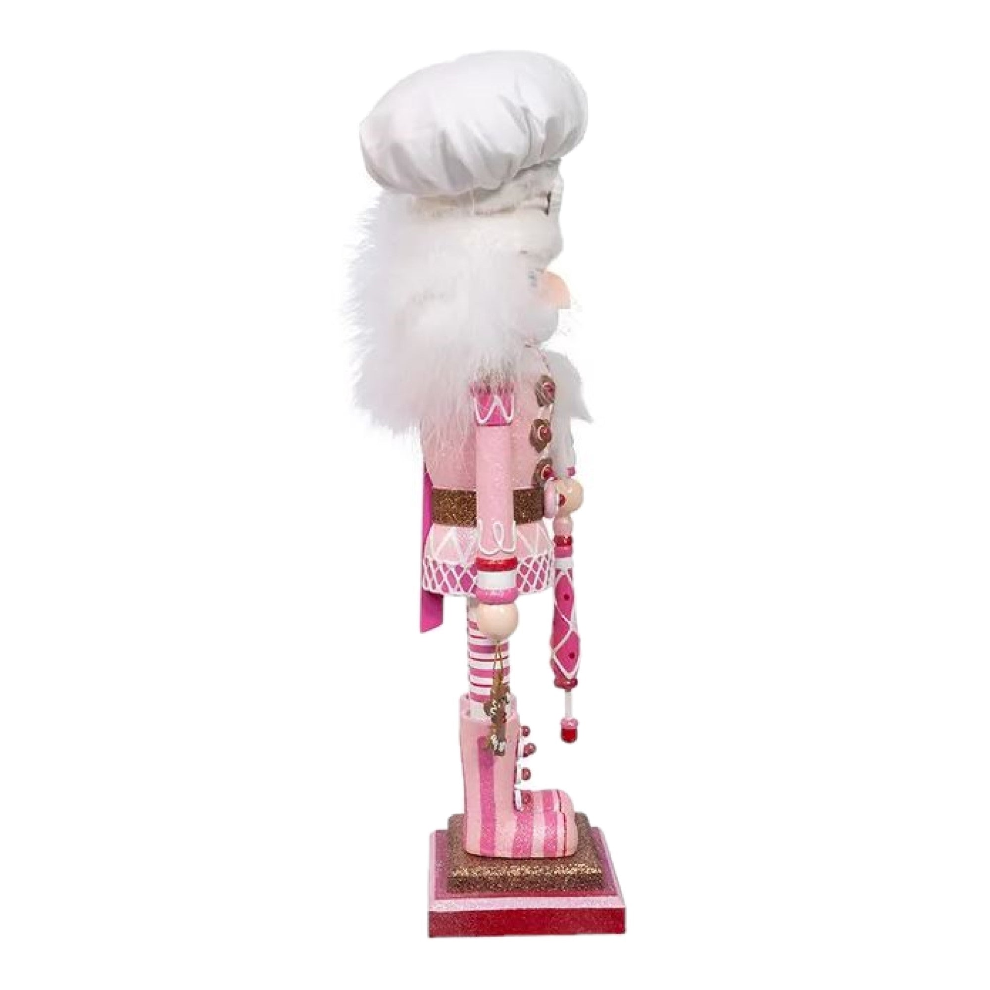 Kurt Adler Wooden Hollywood Nutcracker, Pink Gingerbread Baker, 16in