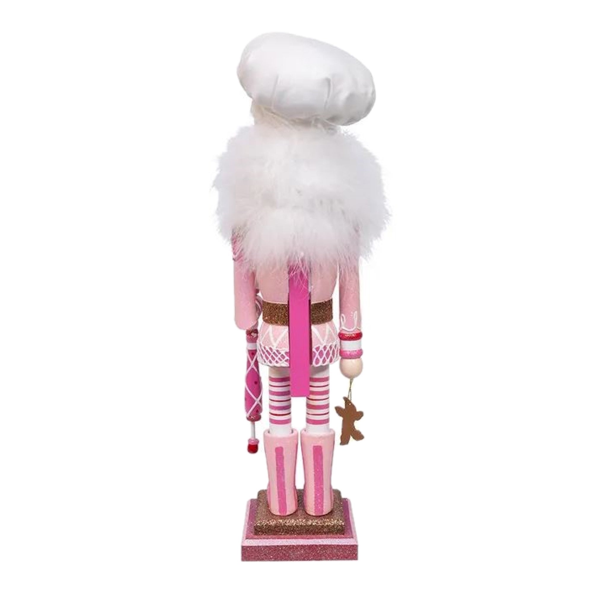 Kurt Adler Wooden Hollywood Nutcracker, Pink Gingerbread Baker, 16in