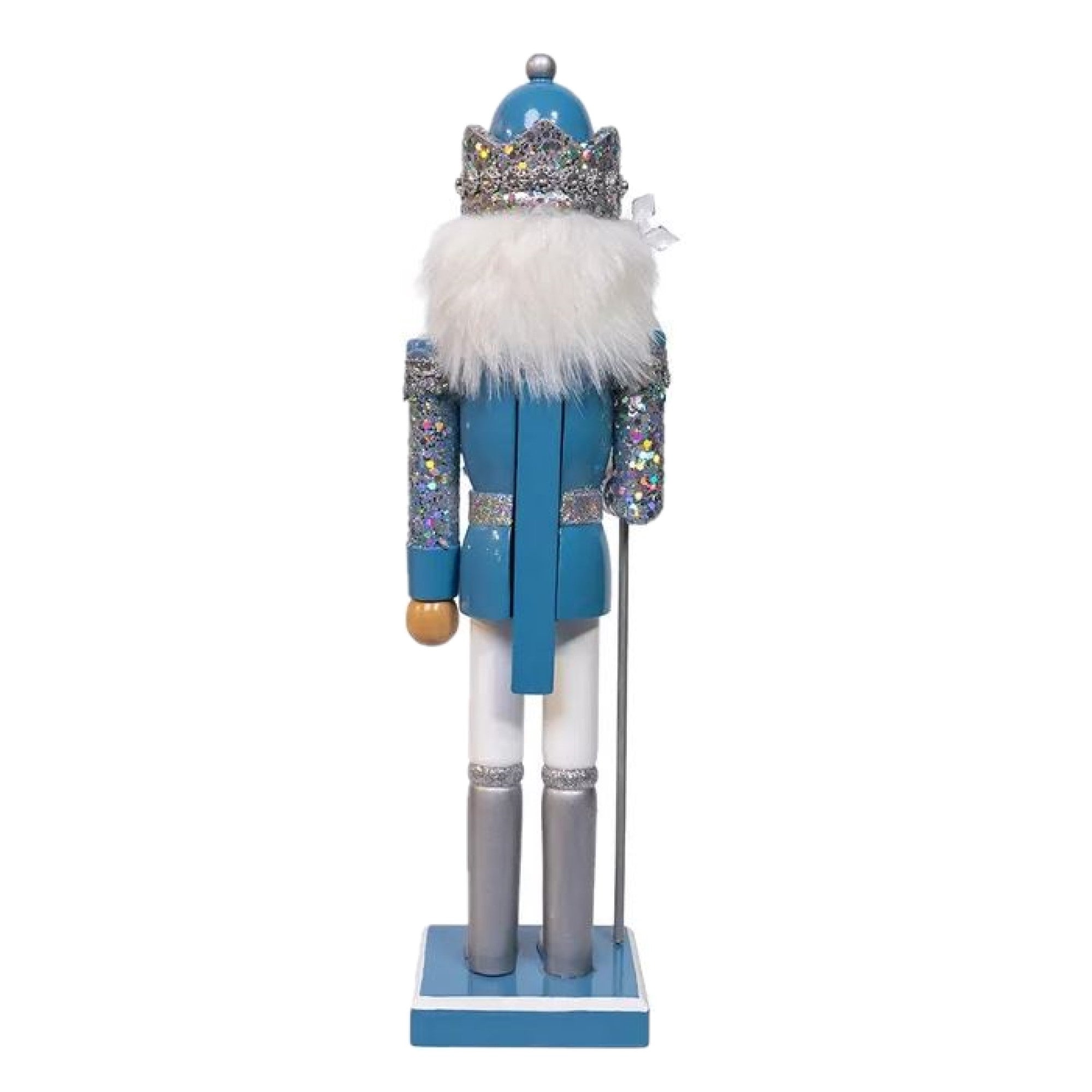 Kurt Adler Wooden Nutcracker, Blue & Platinum, 15in