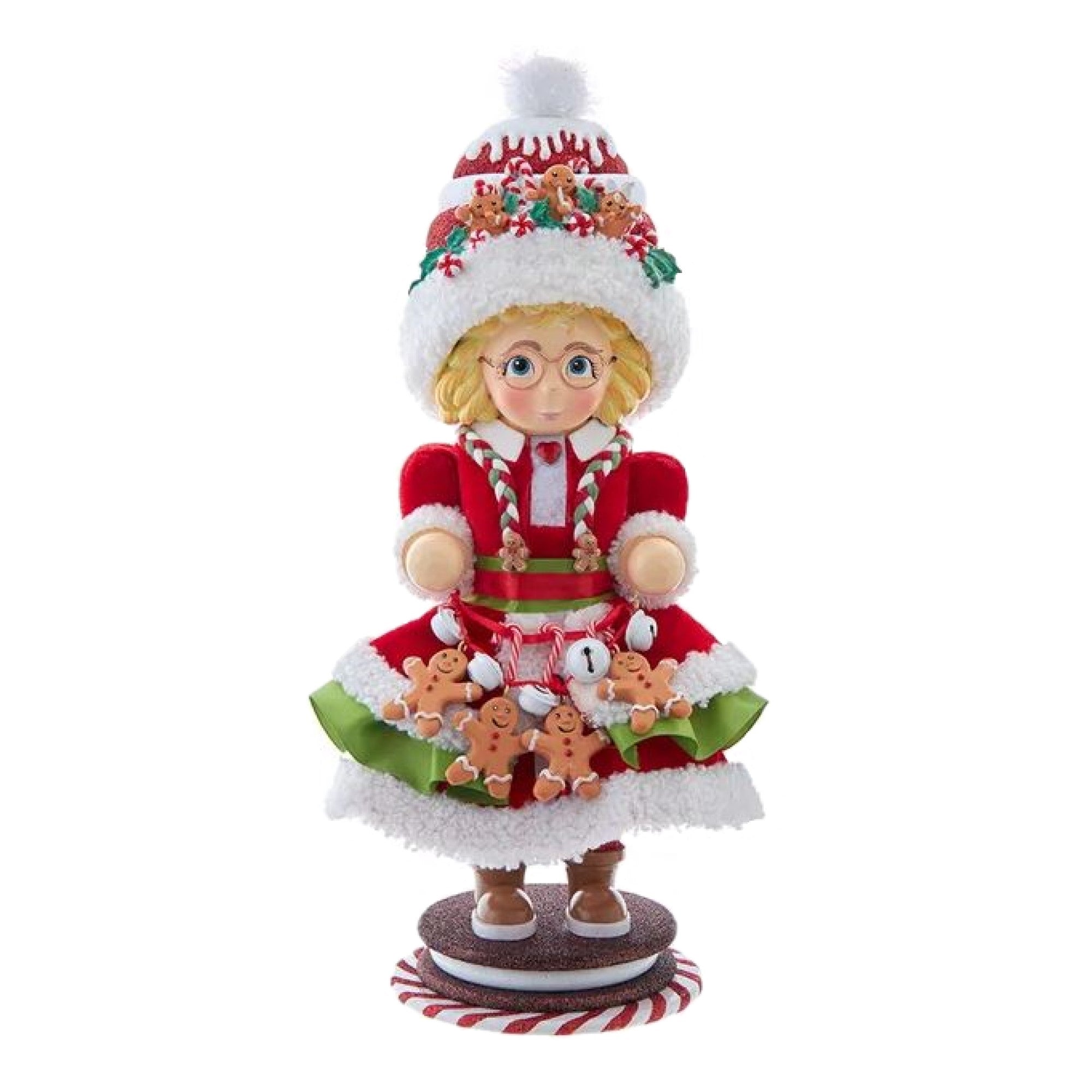 Kurt Adler Wooden Hollywood Nutcracker, Mrs. Claus Gingerbread, 13in