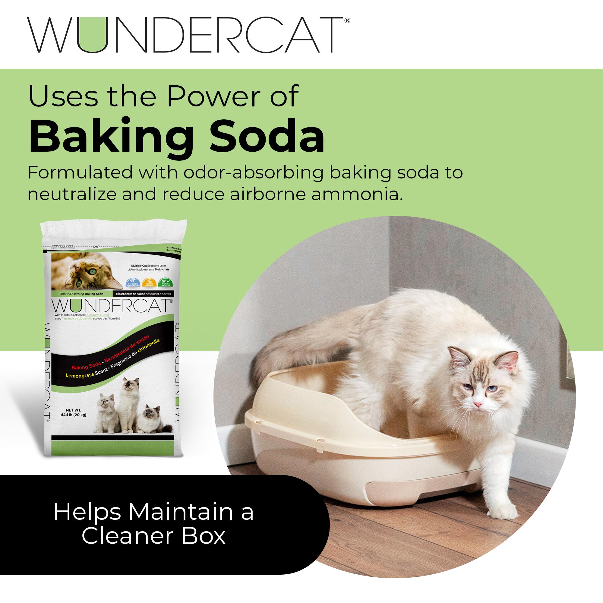 Progressive Planet Wundercat Scoopable Cat Litter with Lemongrass Scent & Baking Soda, 44lbs