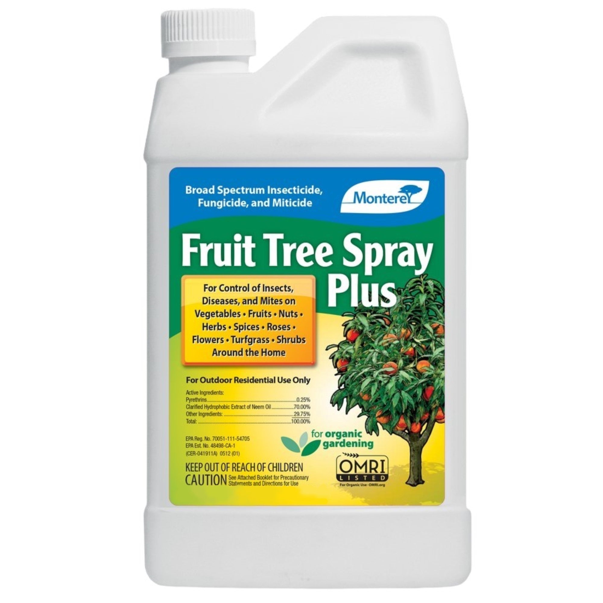Monterey Fruit Tree Spray Plus, Broad-Spectrum Insecticide, Fungicide and Miticide
