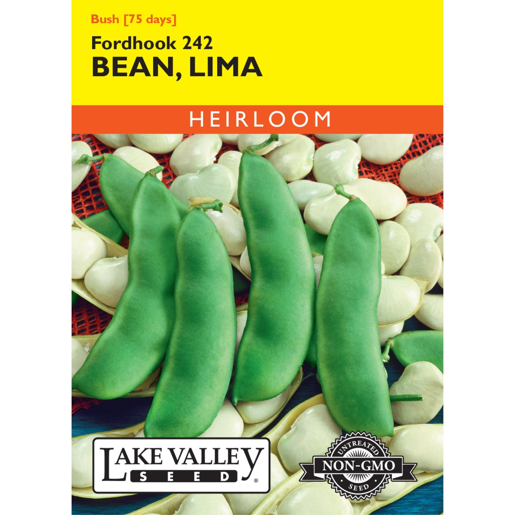 Lake Valley Bean Lima Fordhook 242 Heirloom Seed Packet