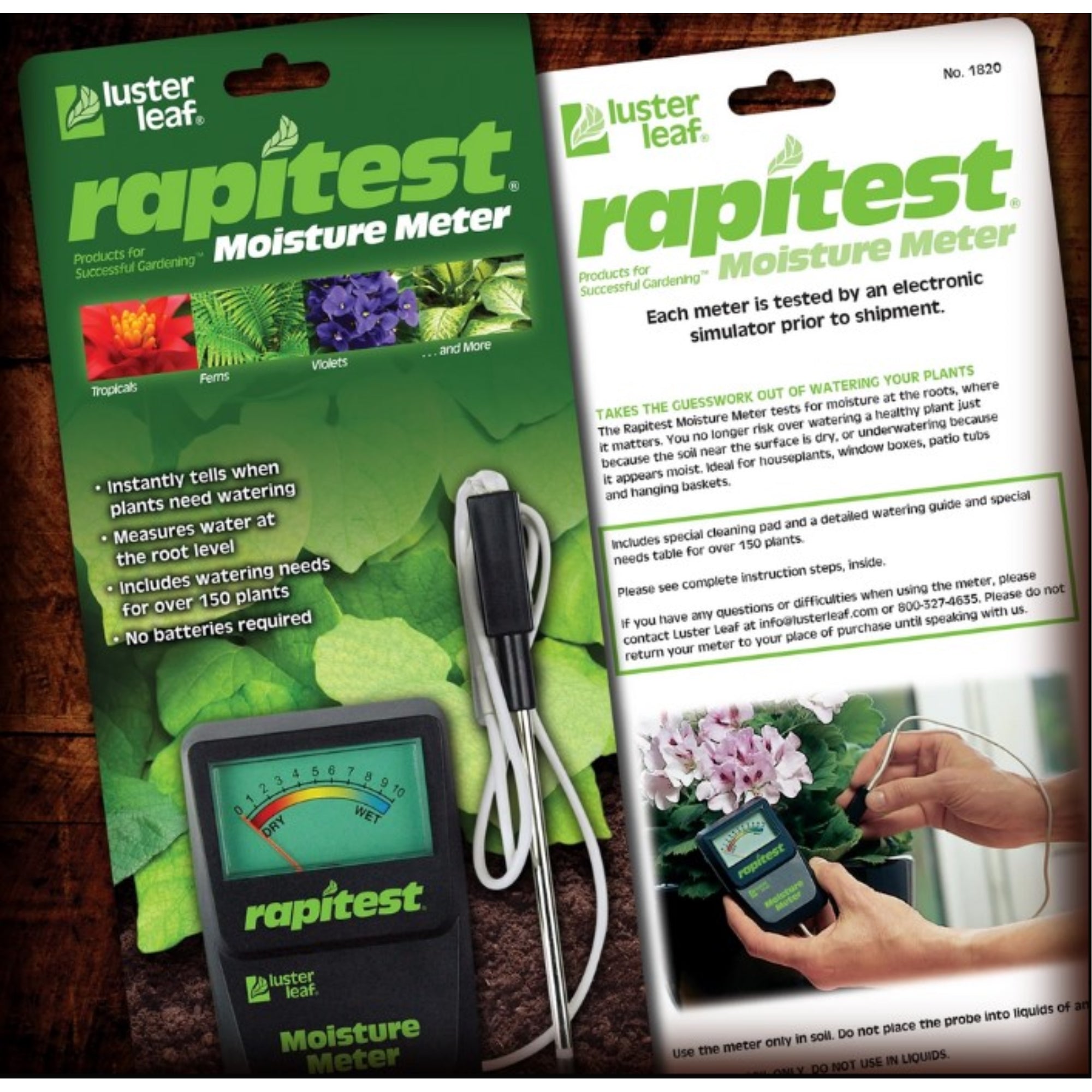 Luster Leaf Rapitest Moisture Meter – Easy, Accurate Soil Monitoring for Healthier Plants