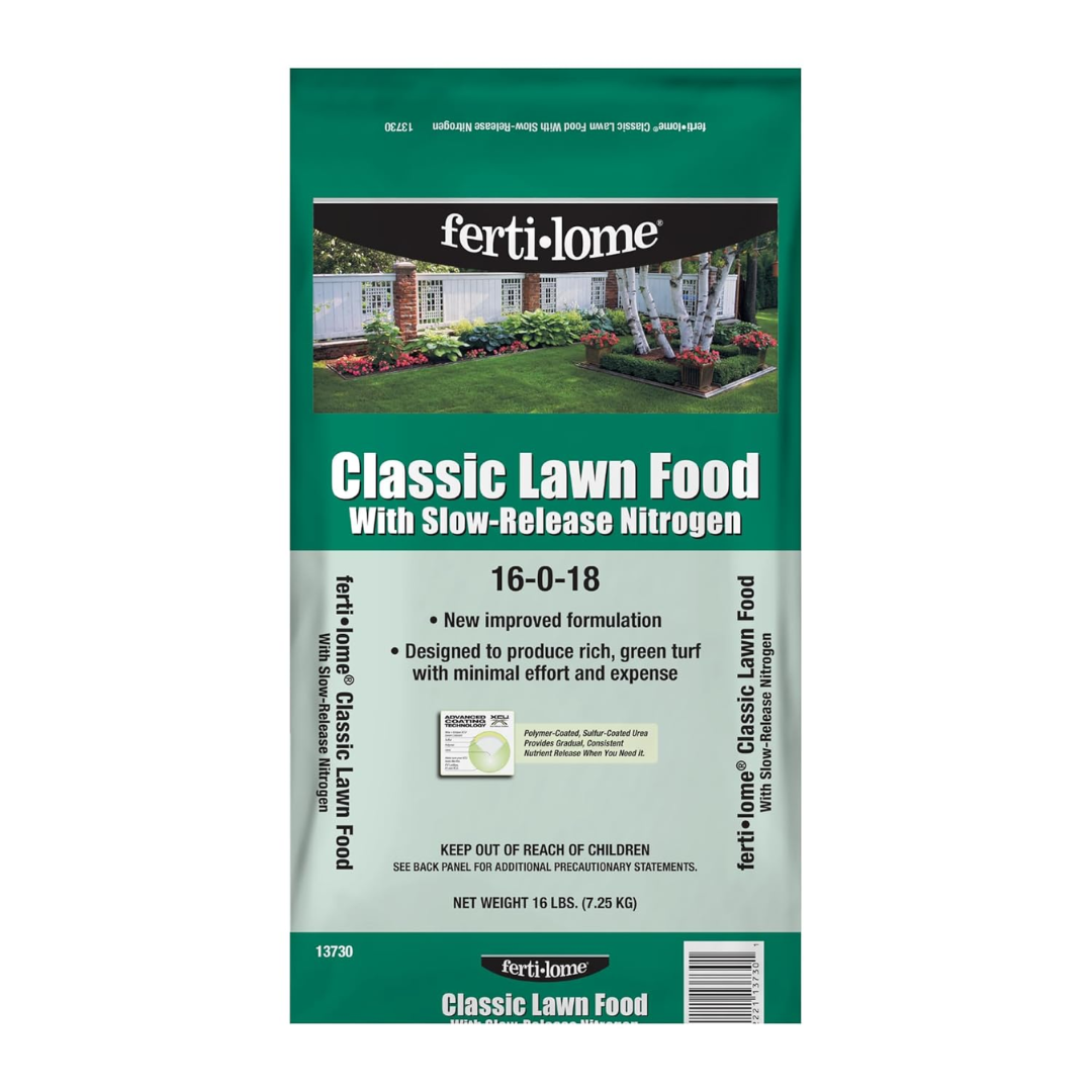 Fertilome 16-0-8 Classic Lawn Food with Slow-Release Nitrogen, Granules, 16lb