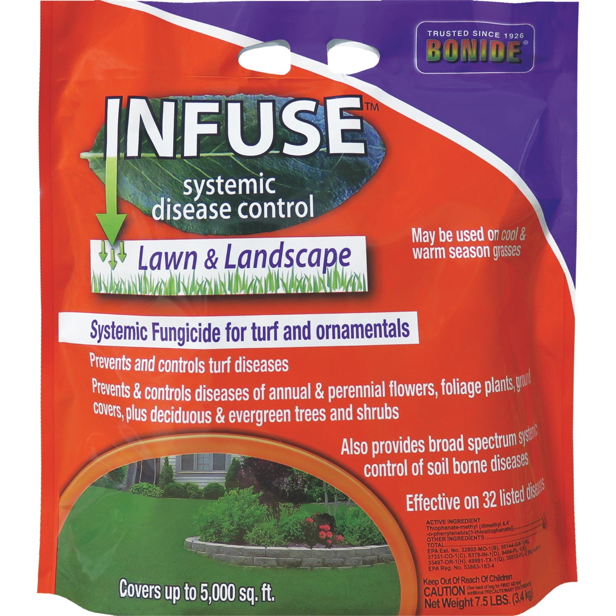 Bonide Infuse Lawn & Landscape Granular Systemic Disease Control & Fungicide, 7.5lb