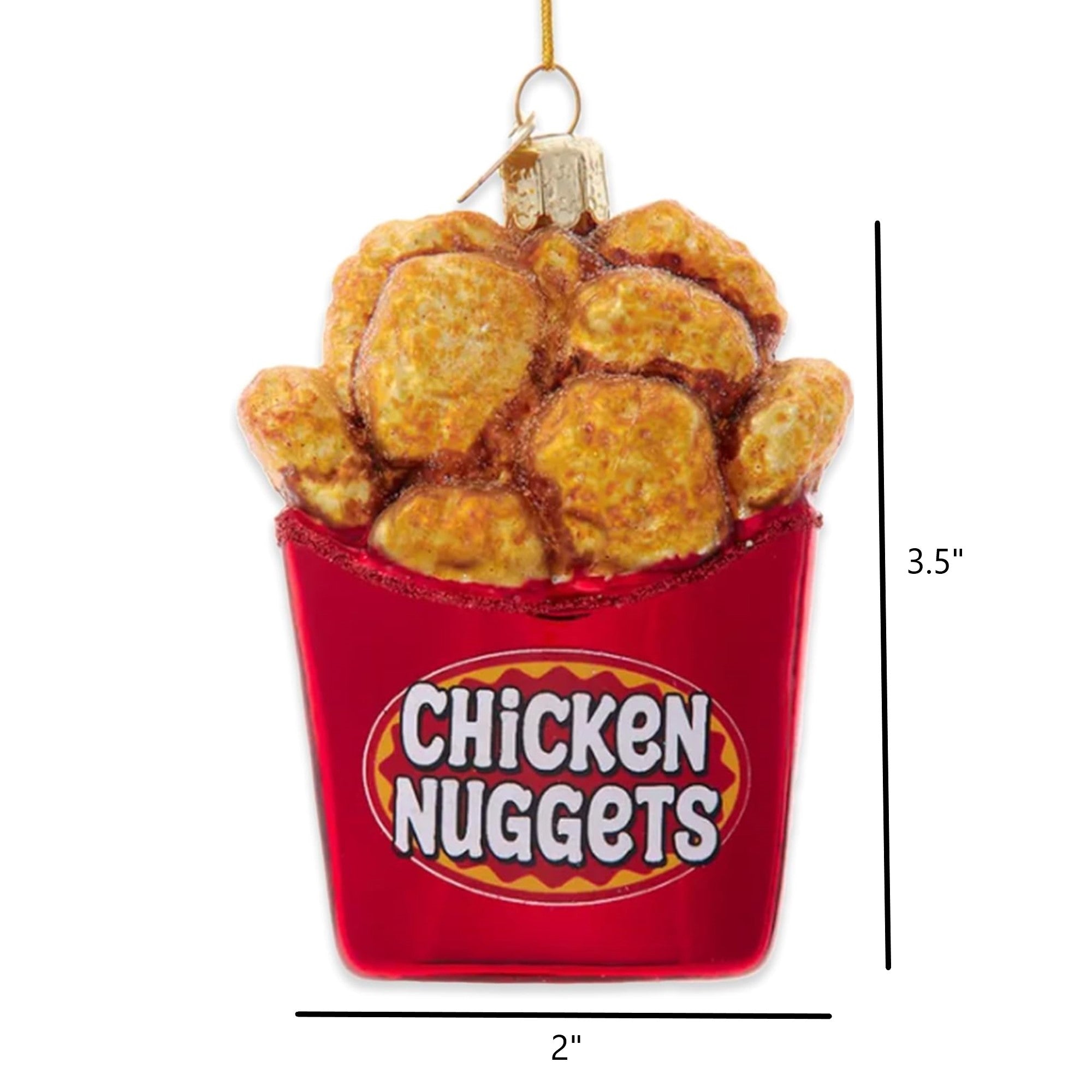 Kurt Adler Noble Gems Glass Ornament for Christmas Tree, Chicken Nuggets
