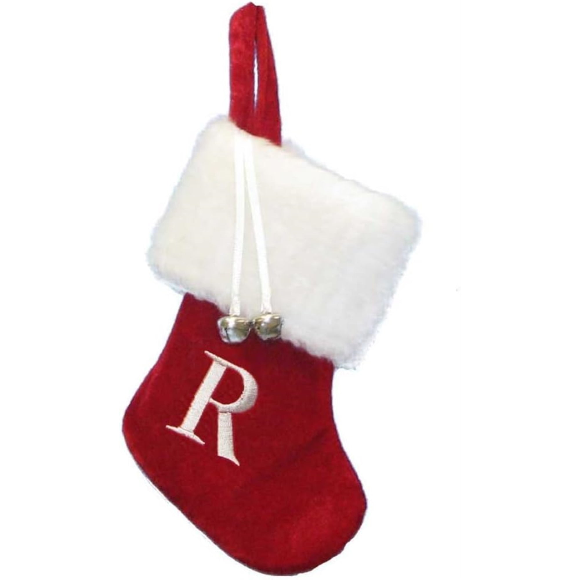Kurt Adler Monogrammed “R” Miniature Christmas Stocking, 7"