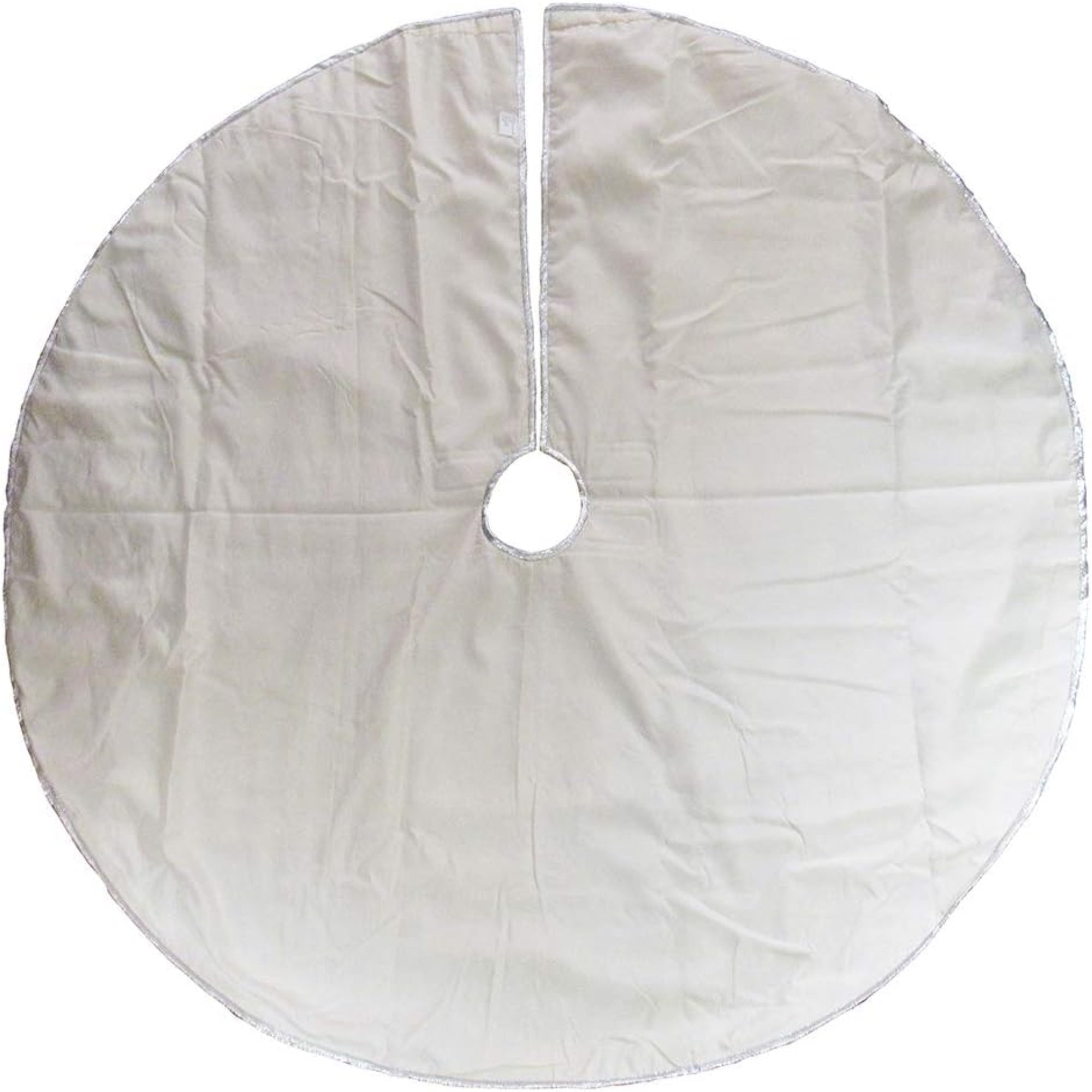 Kurt Adler Christmas Tree Skirt with Crystal Lace Snowflake Design, Ivory, 54in
