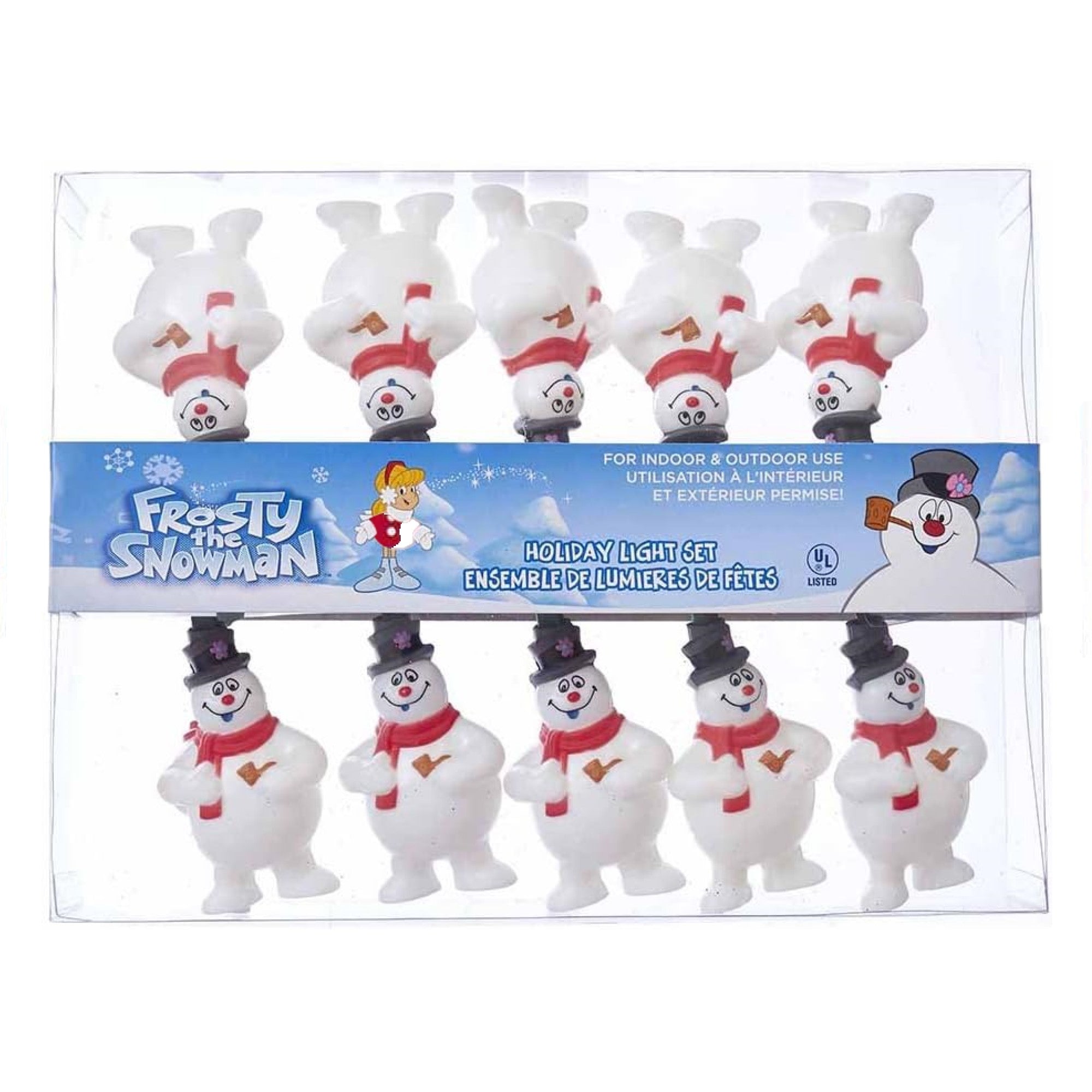 Kurt Adler Indoor/Outdoor UL 10-Light Frosty the Snowman Light Set, 9ft