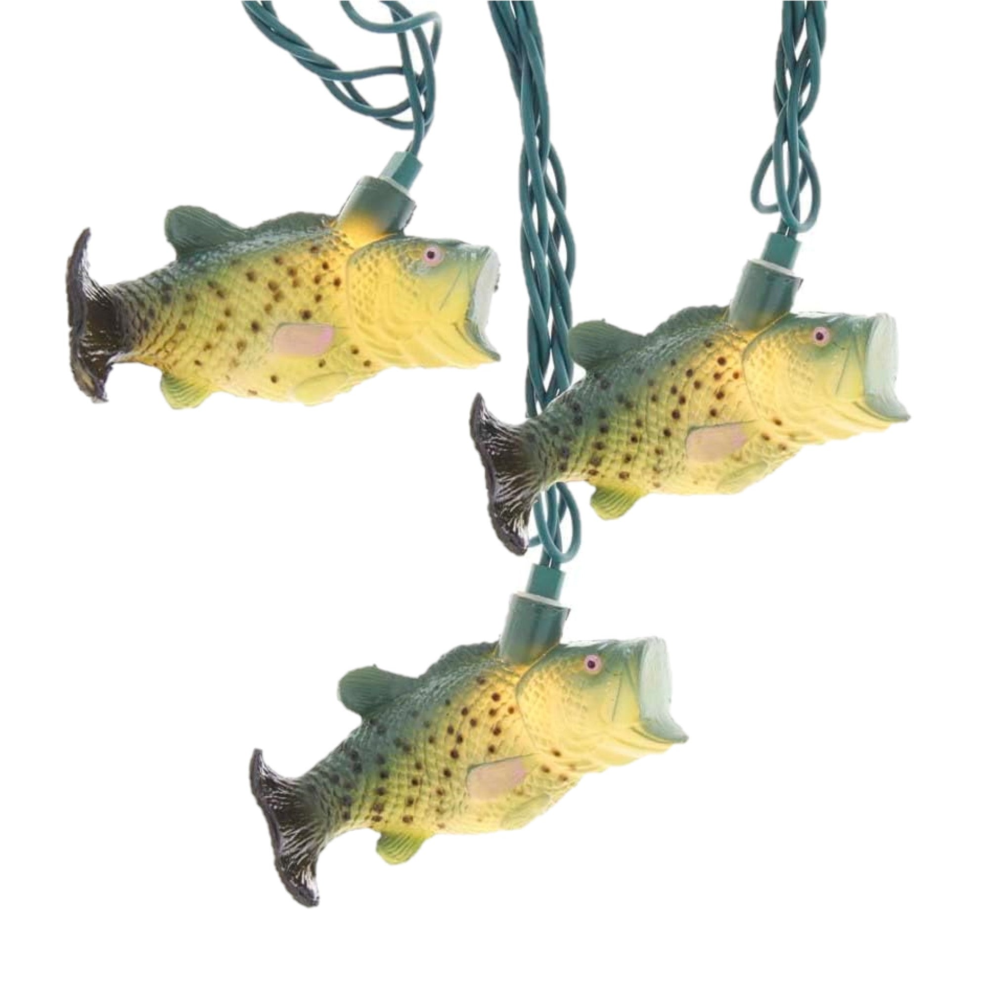 Kurt Adler Indoor/Outdoor UL 10-Light Bass Fish Light Set, 9ft