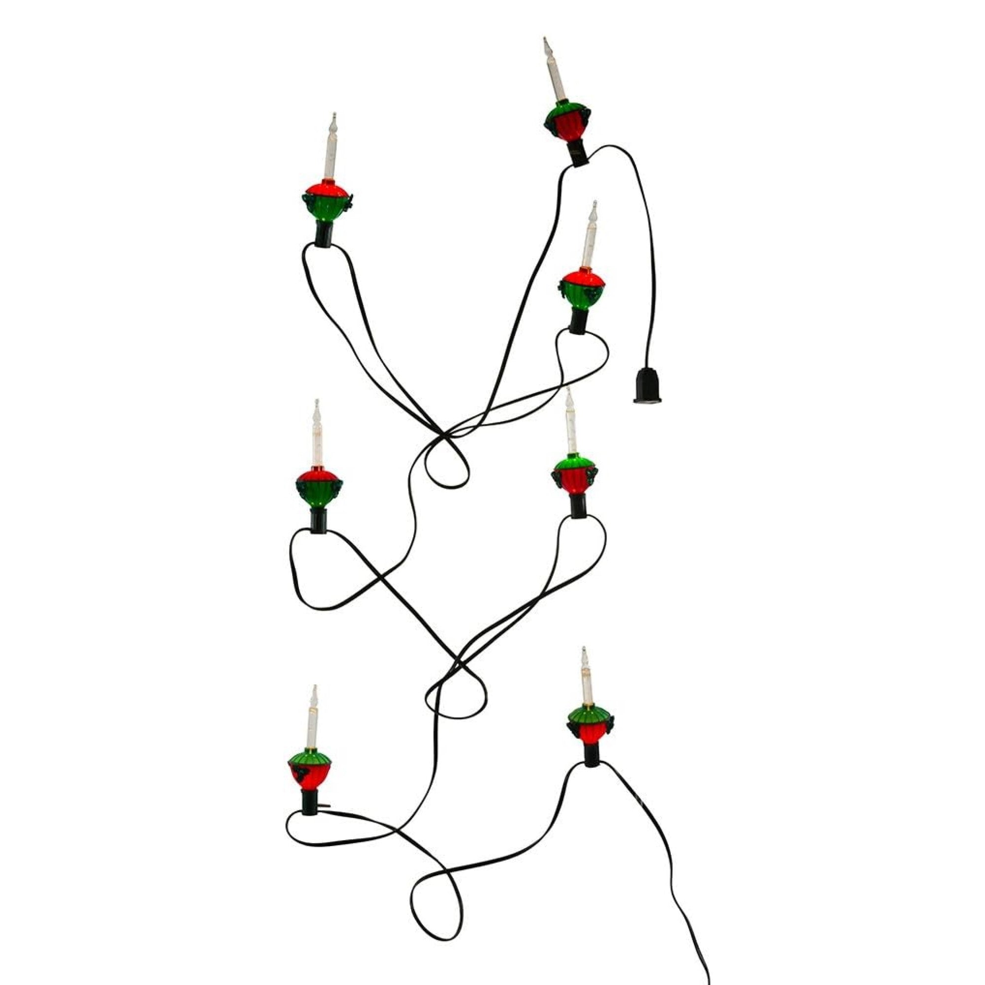 Kurt Adler Indoor/Outdoor UL 7-Light Holly Leaves & Berries Bubble Light Set, 11.5ft