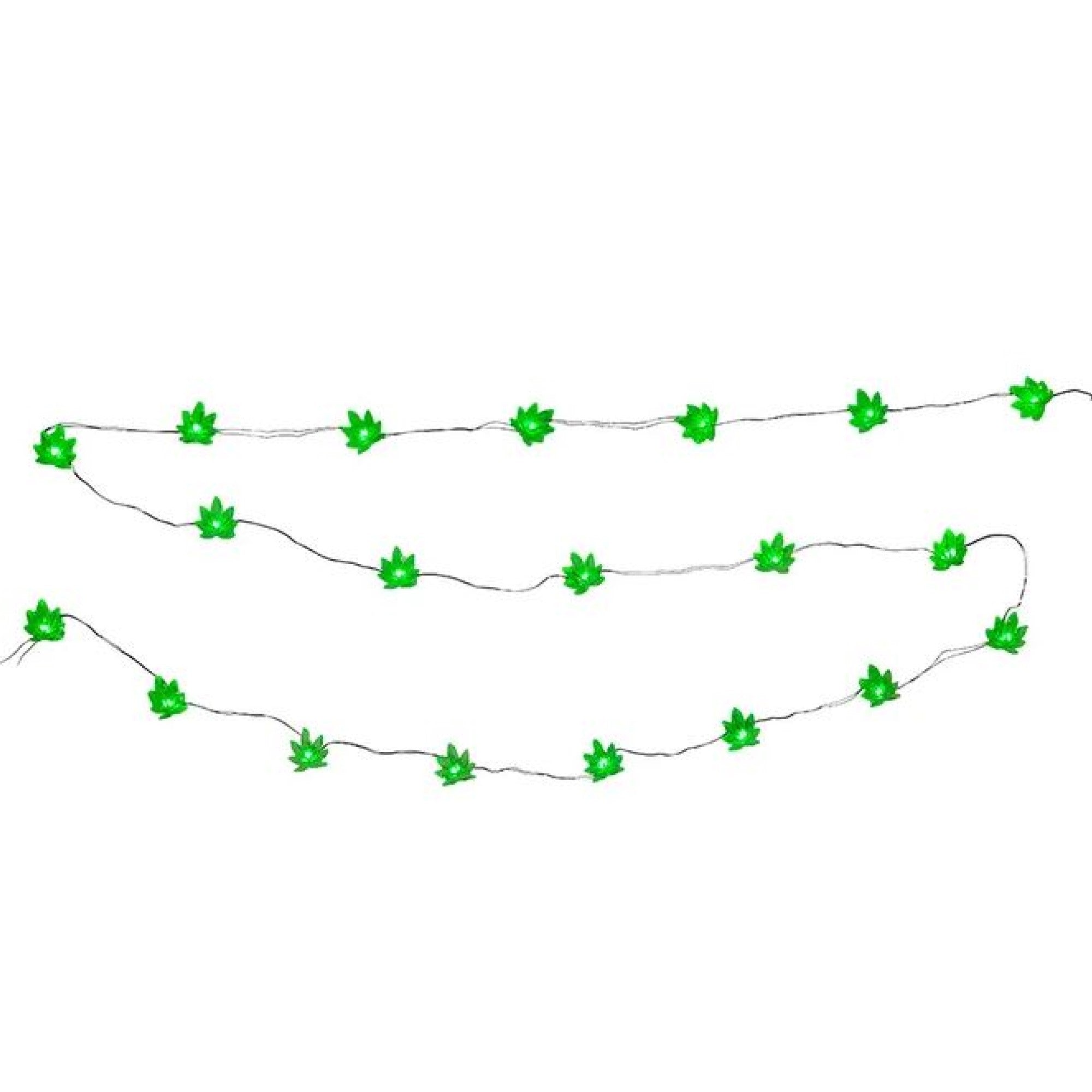 Kurt Adler Indoor Battery Operated UL 20-Light LED Cannabis Fairy String Light Set, 6.3ft
