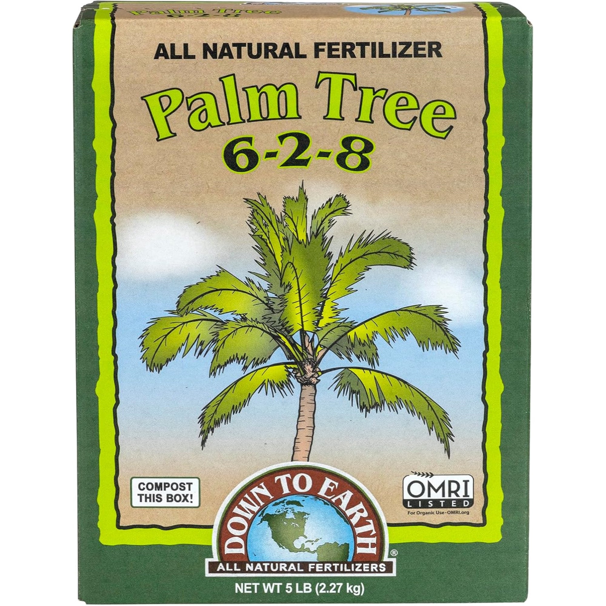 Down to Earth Organic Palm Tree 6-2-8 All Natural Fertilizer, 5lbs