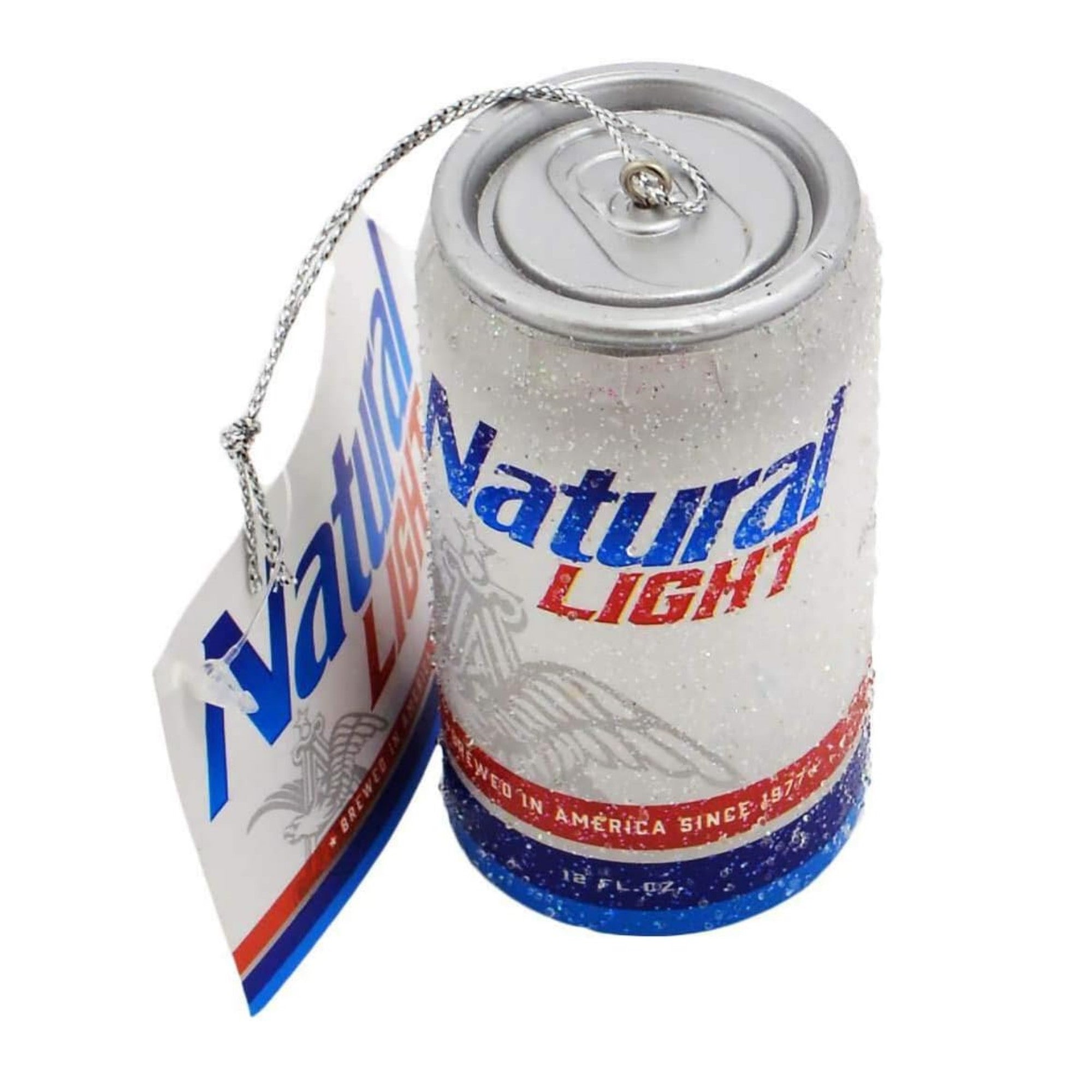 Kurt Adler Plastic Ornament for Christmas Tree, Budweiser Natural Light Can