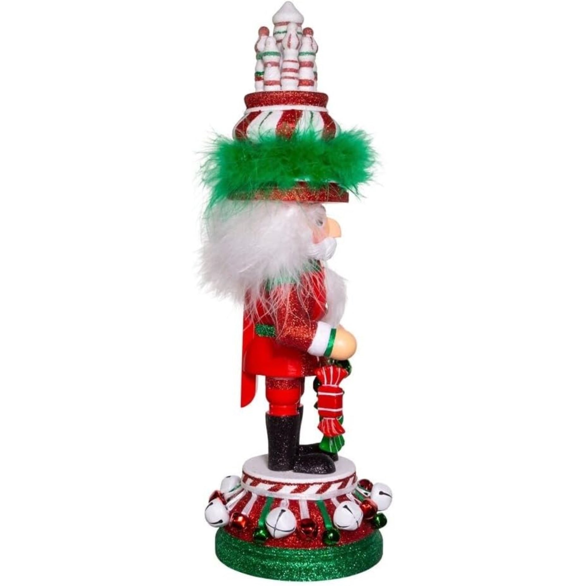 Kurt Adler Hollywood Wooden Nutcracker Collection, Red, White & Green Candy Tower Hat, 15"