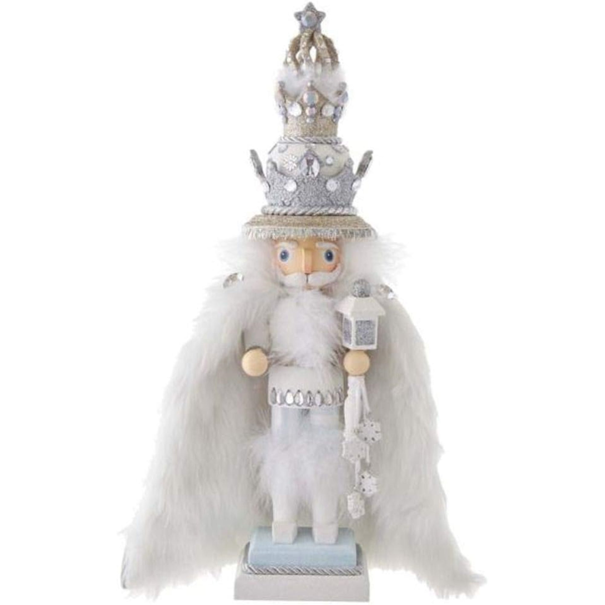 Kurt Adler Hollywood Wooden Nutcracker Collection, White Fur King 18"