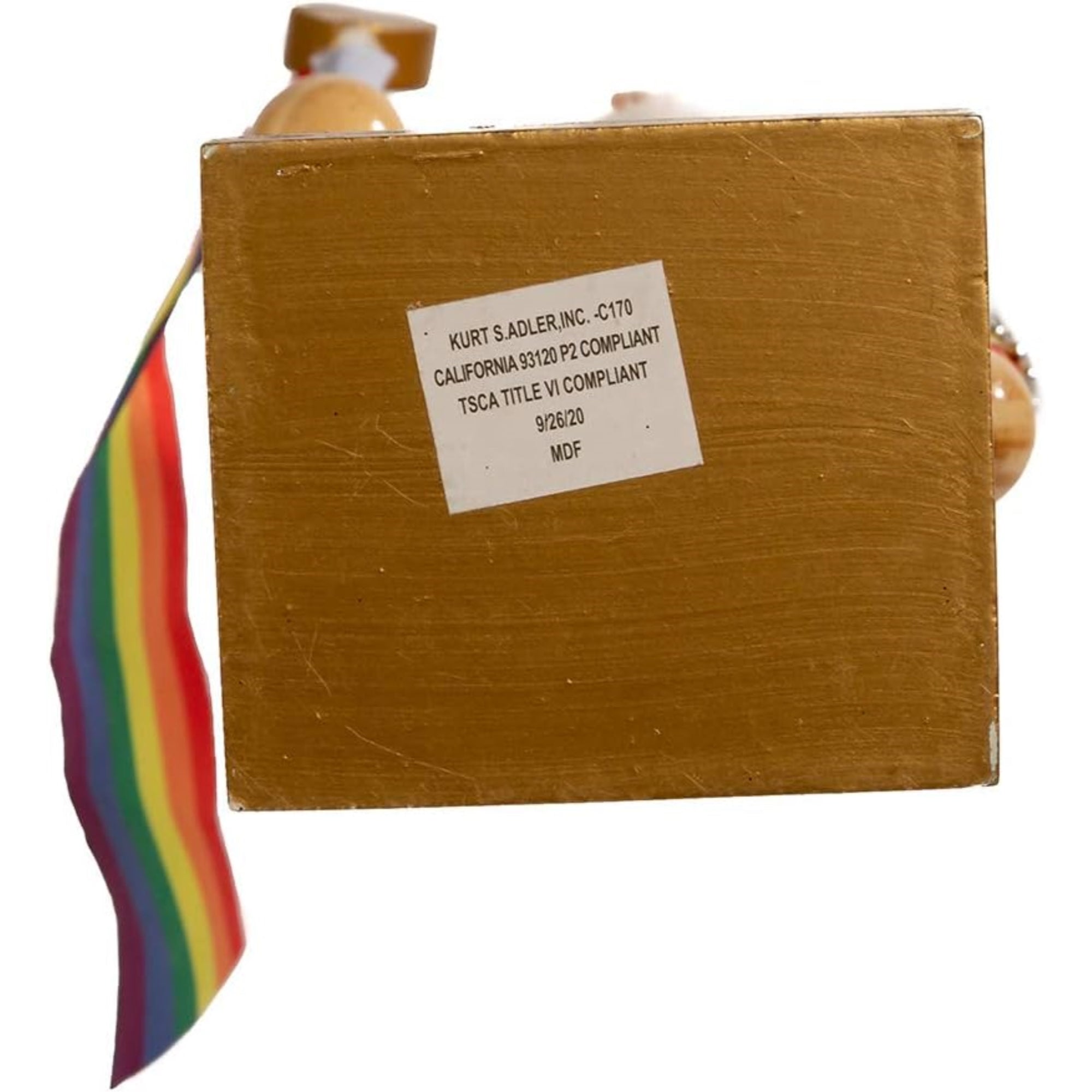 Kurt Adler Wooden Nutcrackers, Gay Pride Nutcracker with Colorful Pride Flag, 12"