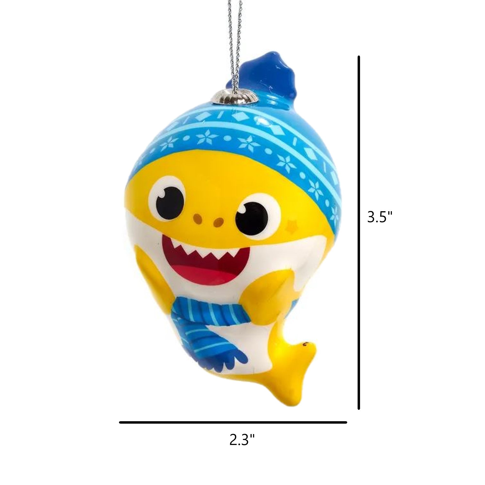 Kurt Adler Styrofoam/Decoupage Ornament for Christmas Tree, Ollie Baby Shark