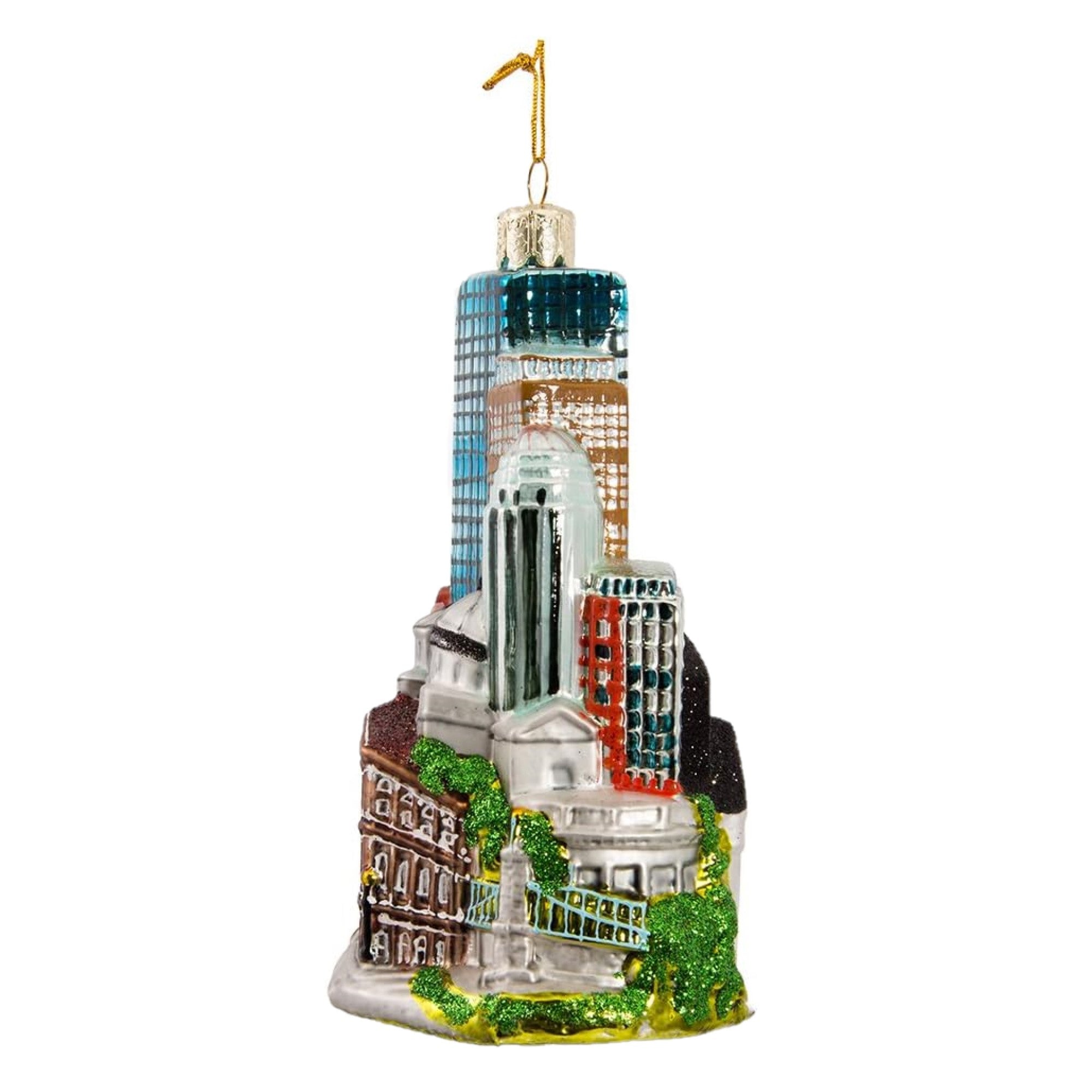Kurt Adler Glass Ornament for Christmas Tree, Boston Cityscape