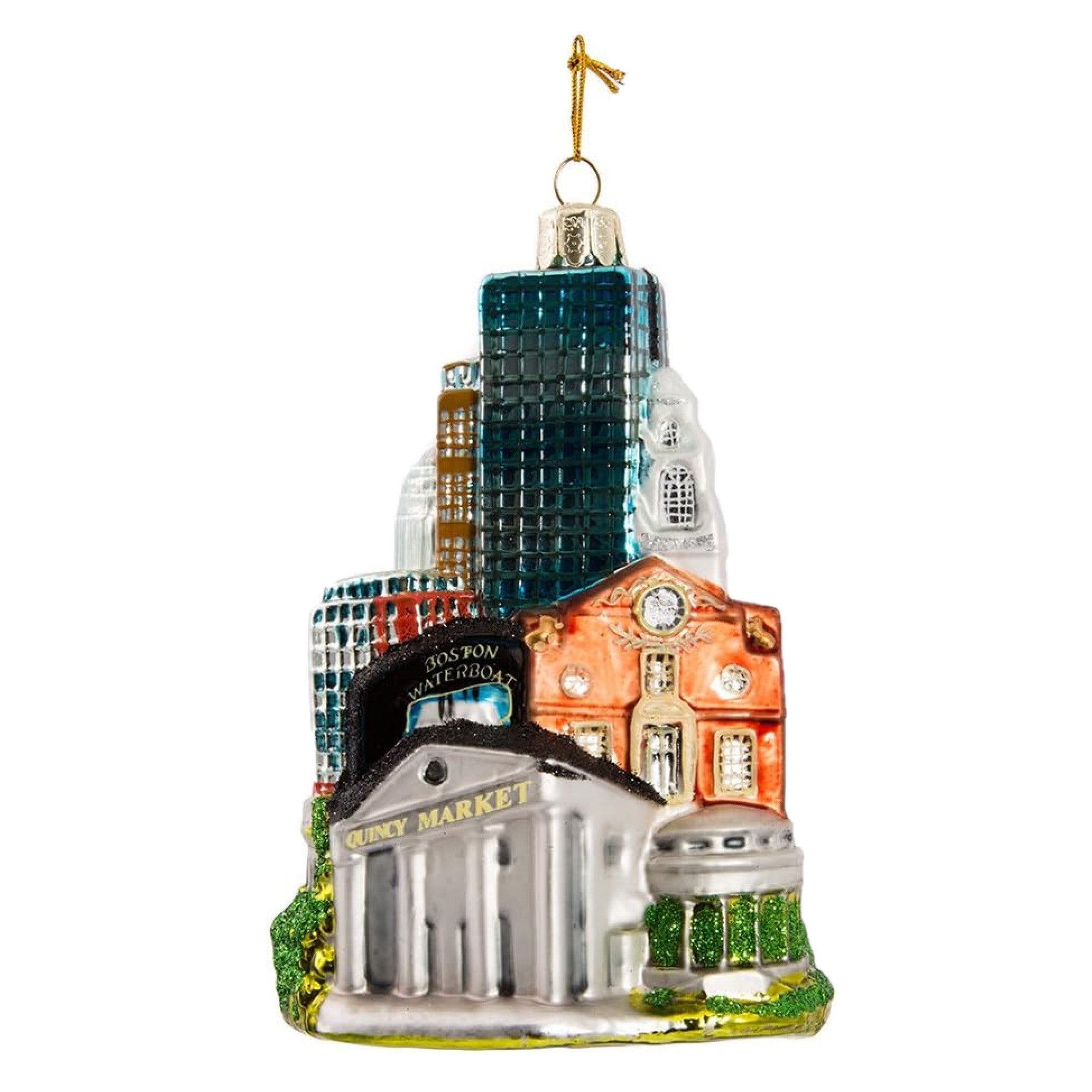 Kurt Adler Glass Ornament for Christmas Tree, Boston Cityscape