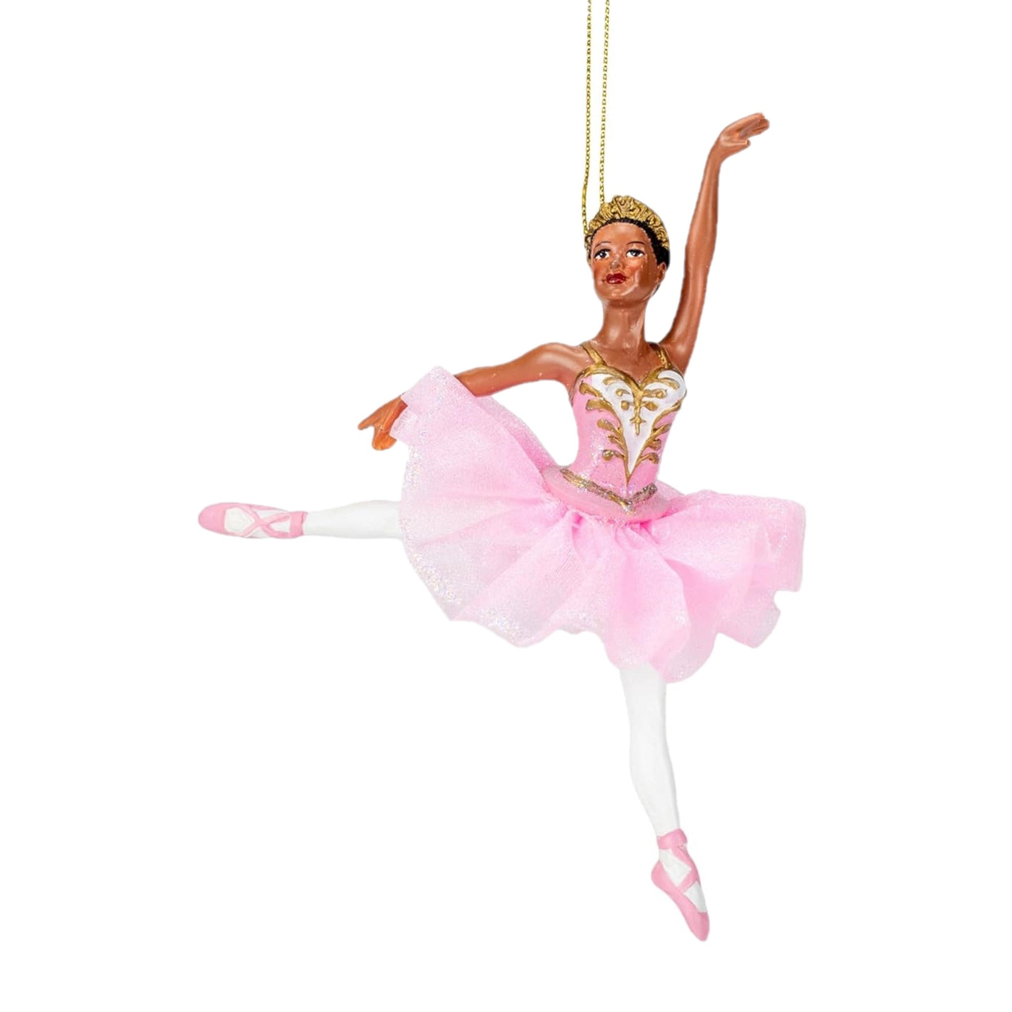 Kurt Adler Resin Ornament for Christmas Tree, African American Ballerina