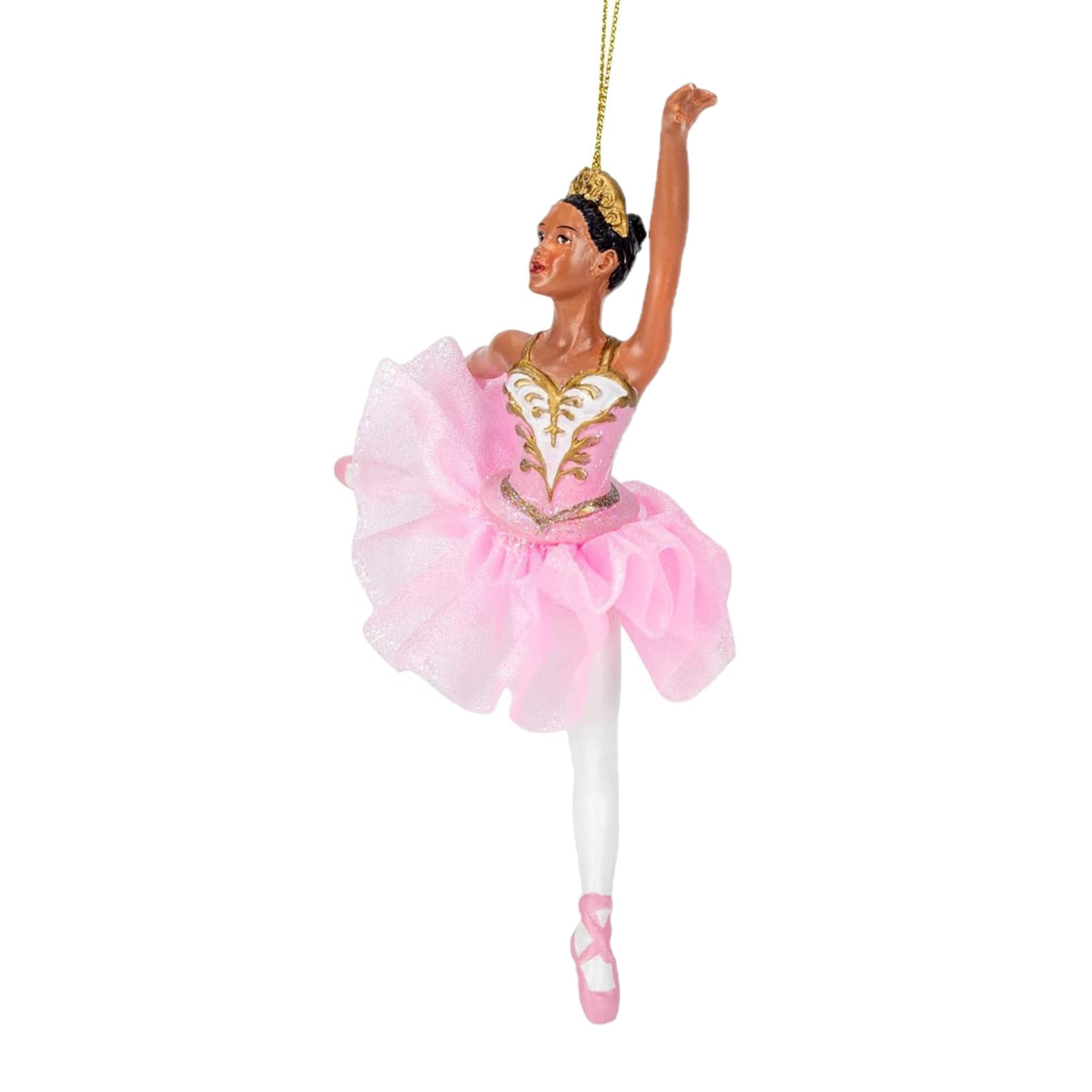 Kurt Adler Resin Ornament for Christmas Tree, African American Ballerina