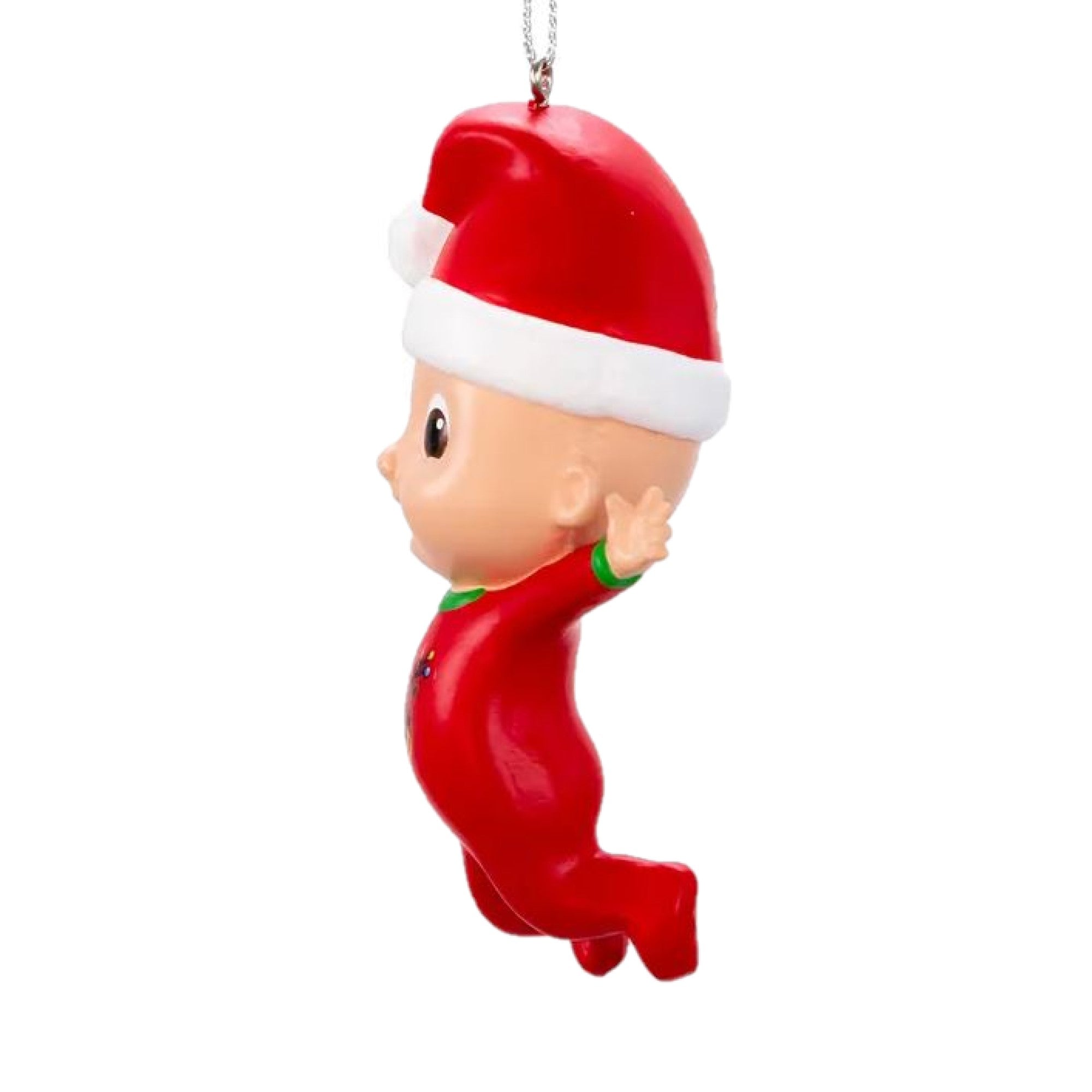 Kurt Adler Plastic Ornament for Christmas Tree, Cocomelon JJ with Santa Hat