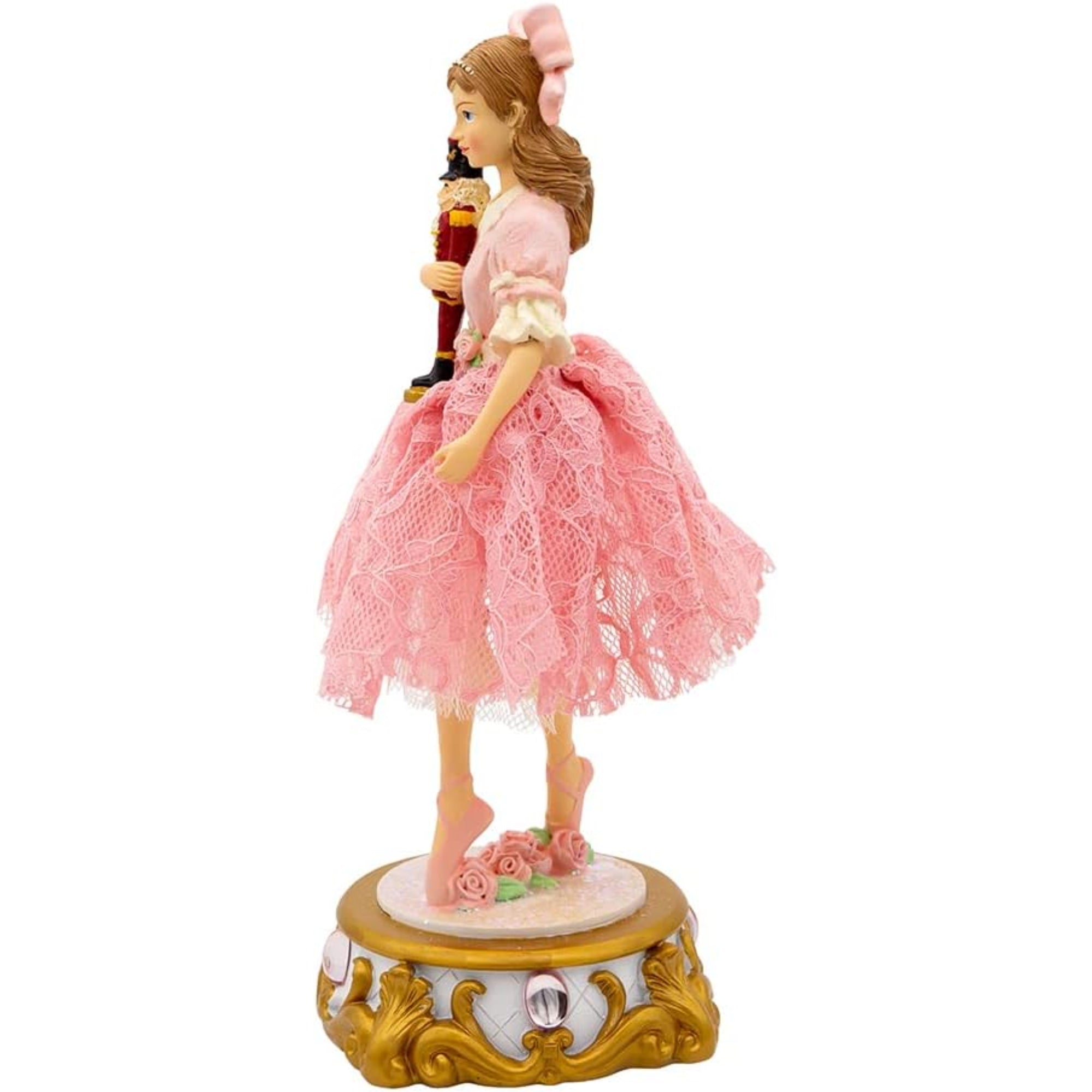 Kurt Adler Wind-Up Musical Tabletop Decor, Clara Ballet Nutcracker Suite, 11.25"