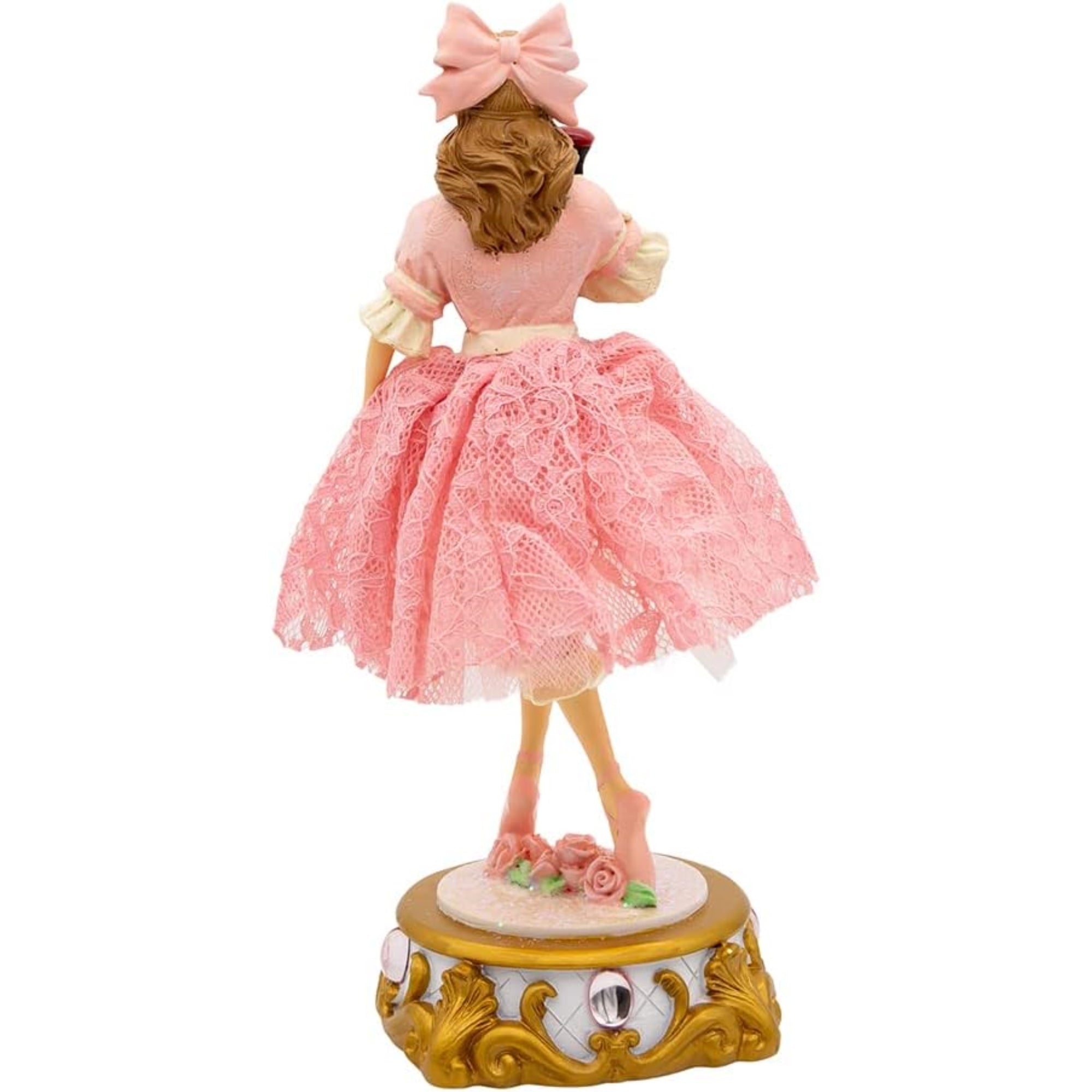 Kurt Adler Wind-Up Musical Tabletop Decor, Clara Ballet Nutcracker Suite, 11.25"
