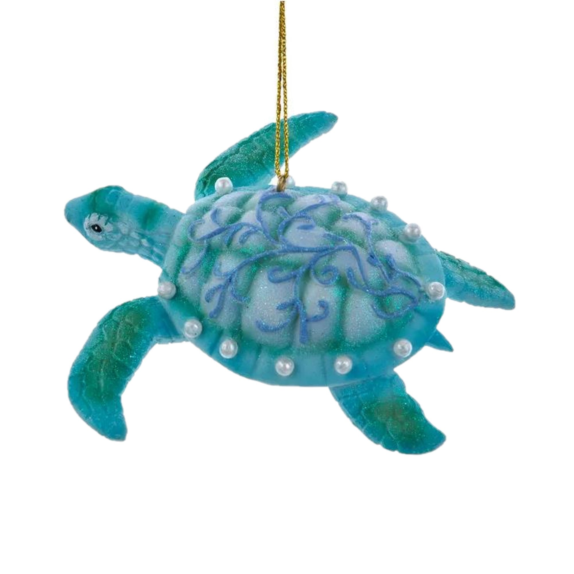 Kurt Adler Resin Ornament for Christmas Tree, Blue & Green Sea Turtle