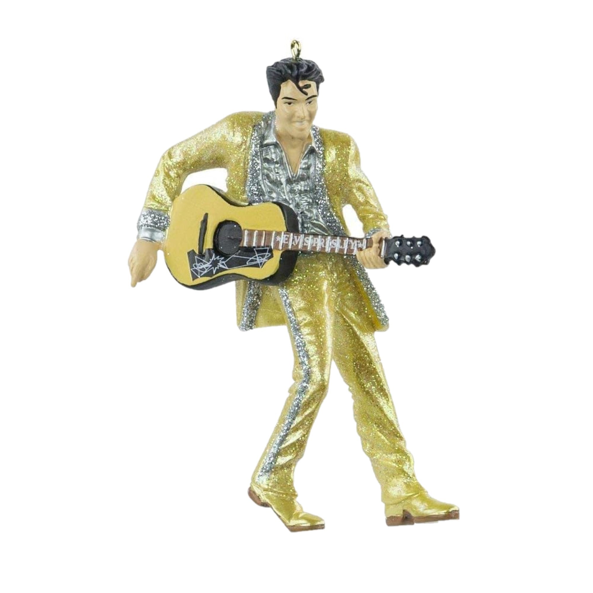 Kurt Adler Resin Ornament for Christmas Tree, Elvis Presley in Gold Suit