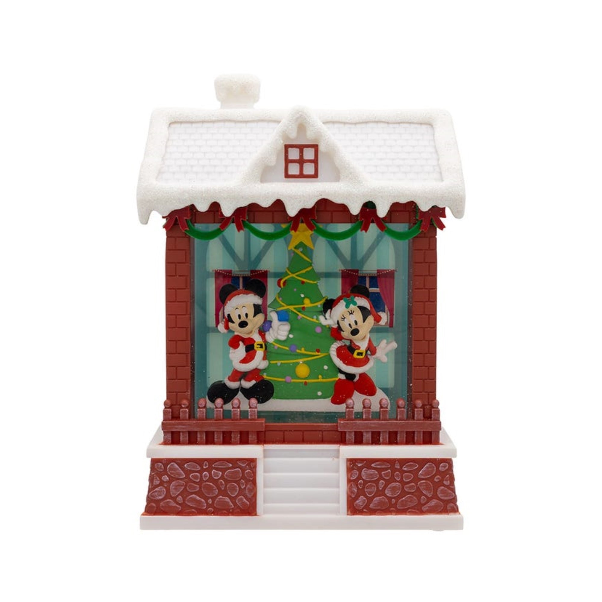 Kurt Adler Battery Operated Disney Light-Up Mickey Santa Lantern, 7.5"