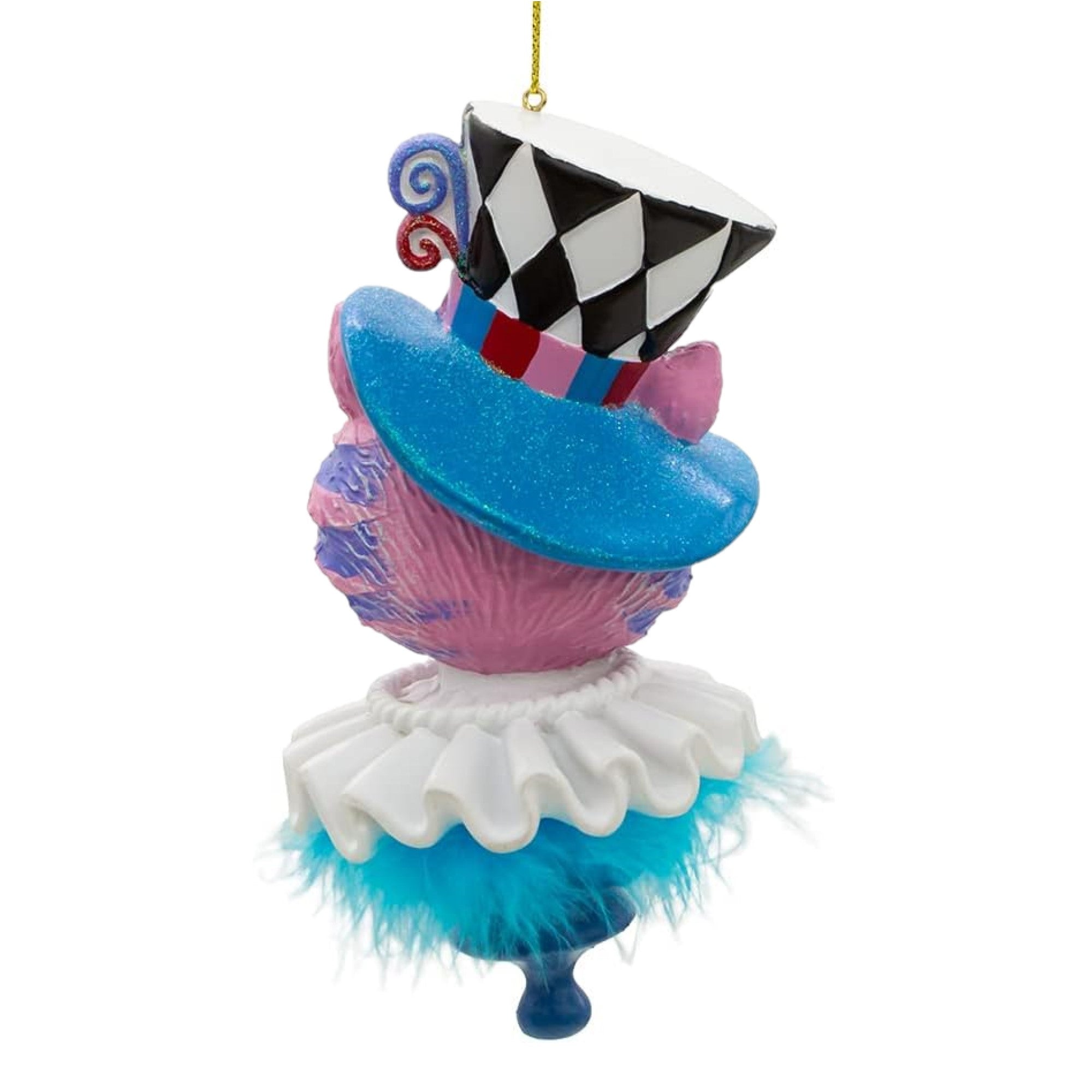 Kurt Adler Wooden Ornament for Christmas Tree, Cheshire Cat Hat