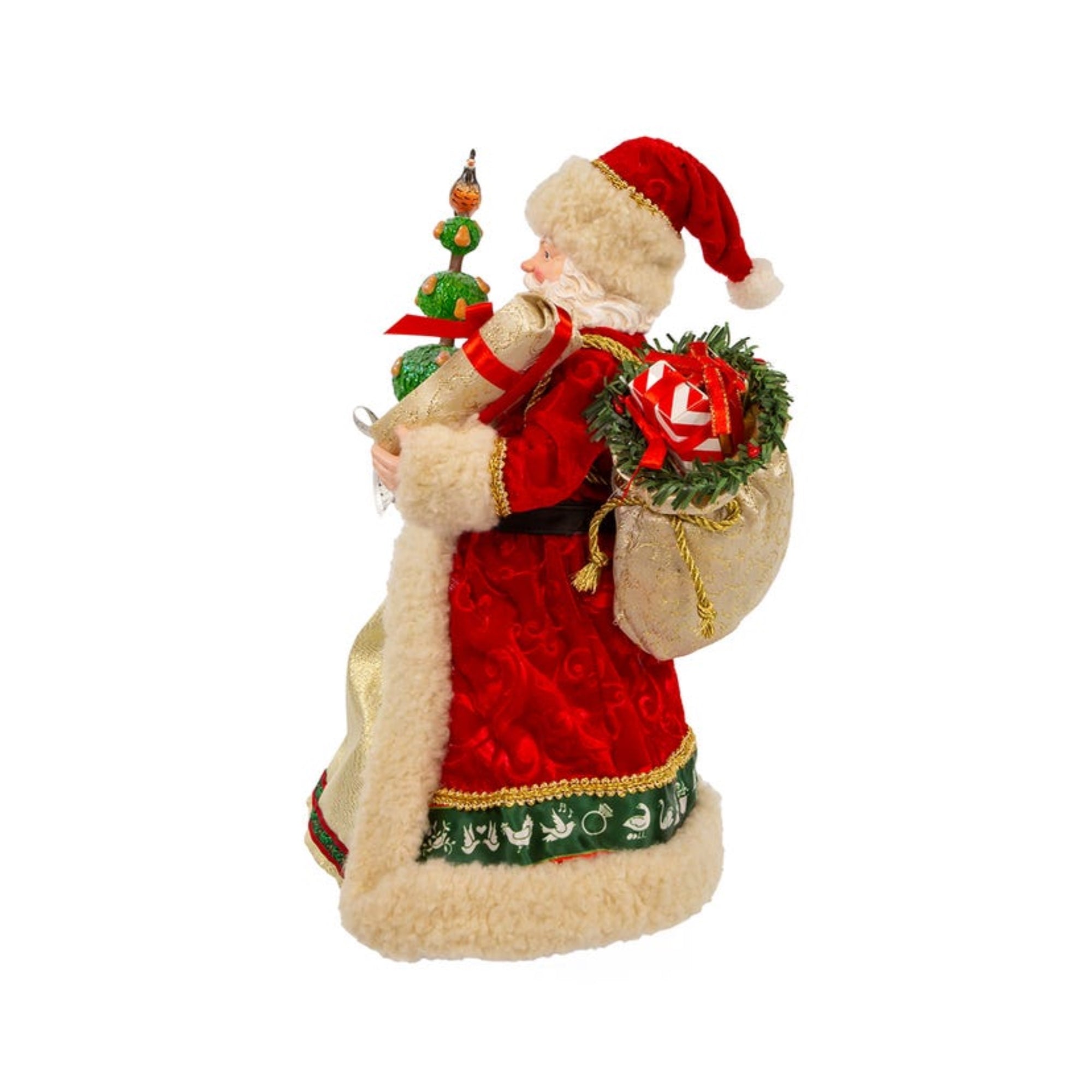 Kurt Adler Fabriché Musical 12 Days Of Christmas Santa, 10.5"