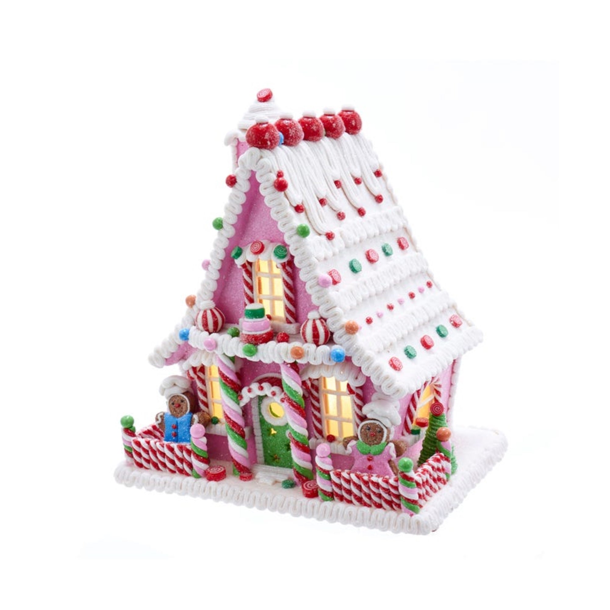 Kurt Adler Battery-Operated LED Gingerbread Candy House, 10"