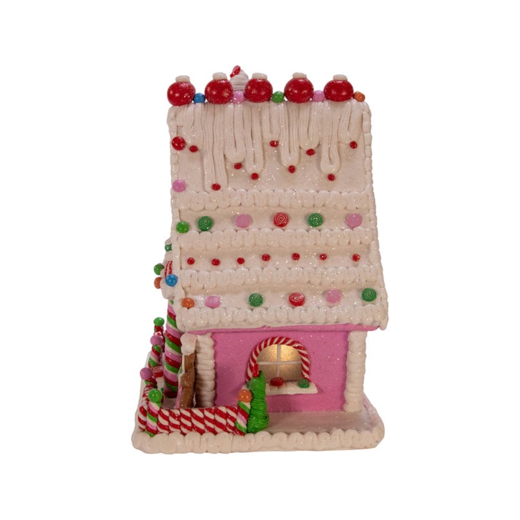 Kurt Adler Battery-Operated LED Gingerbread Candy House, 10"