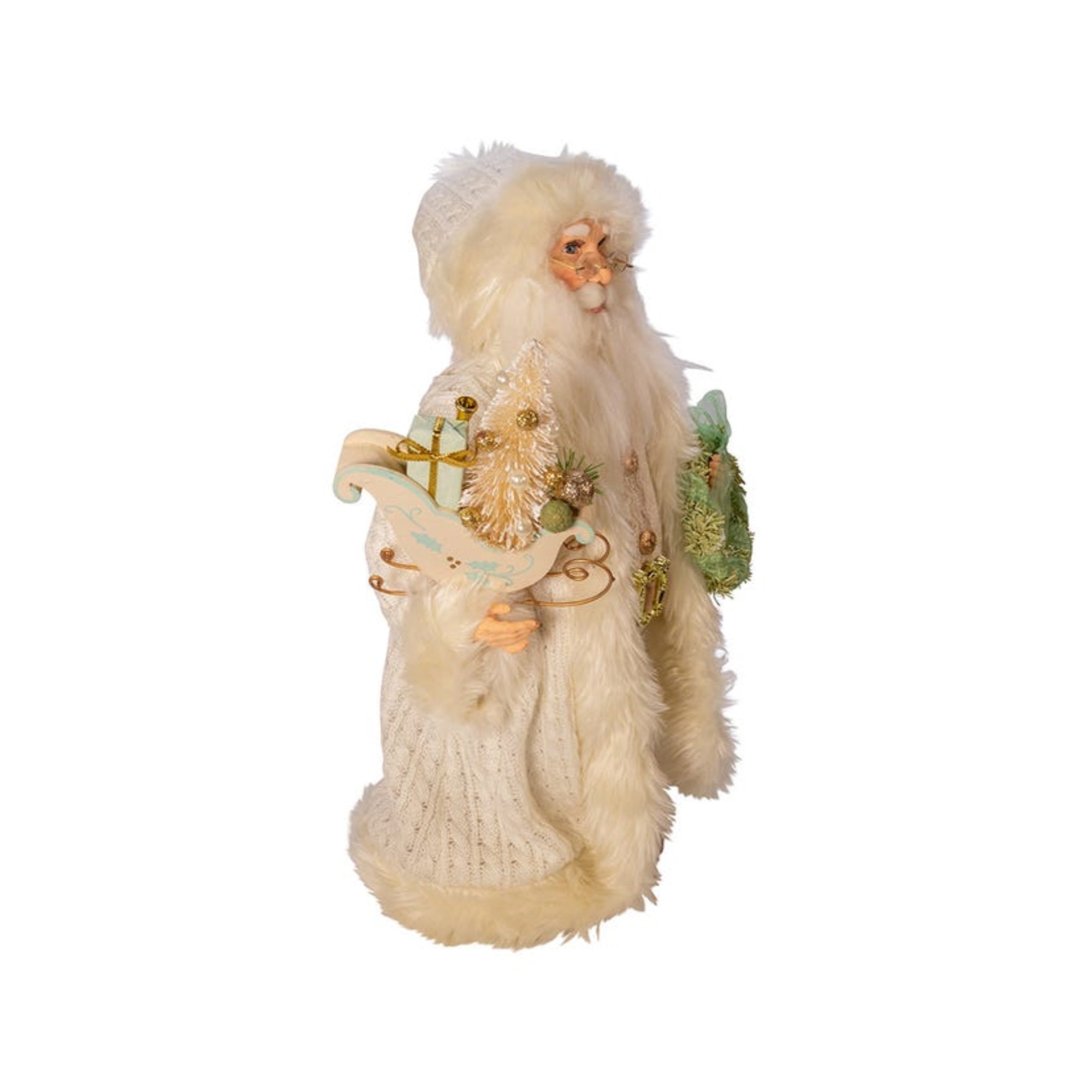 Kurt Adler Kringle Claus Collection Winter White Santa, 18"
