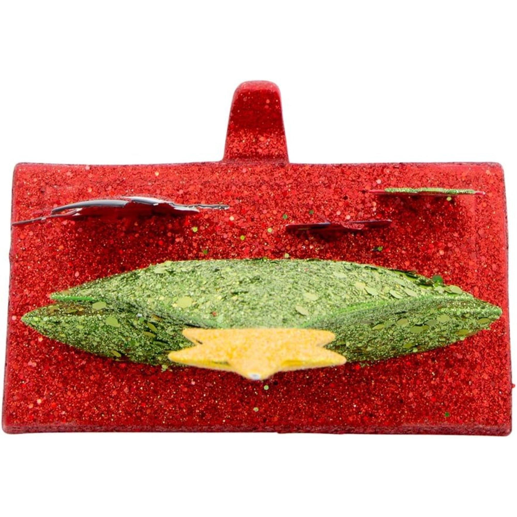 Kurt Adler Christmas Stocking Holder, Christmas Tree Glitter Base with Snowman, 6.5in