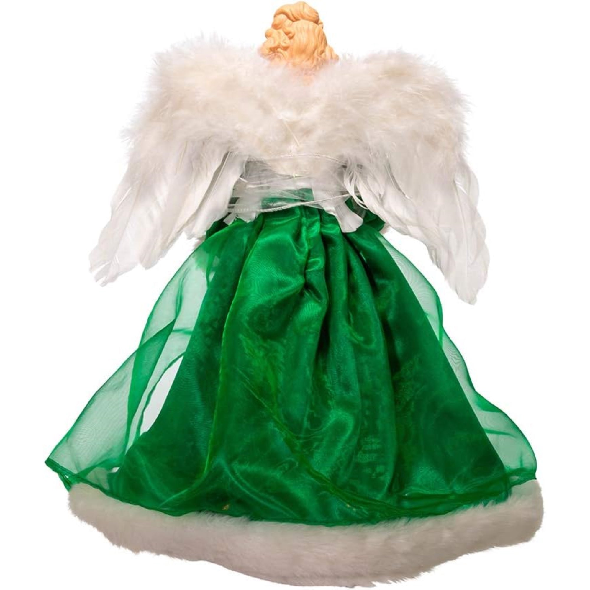 Kurt Adler Lighted Christmas Tree Treetop, 10-Lights, Irish Angel, 16"