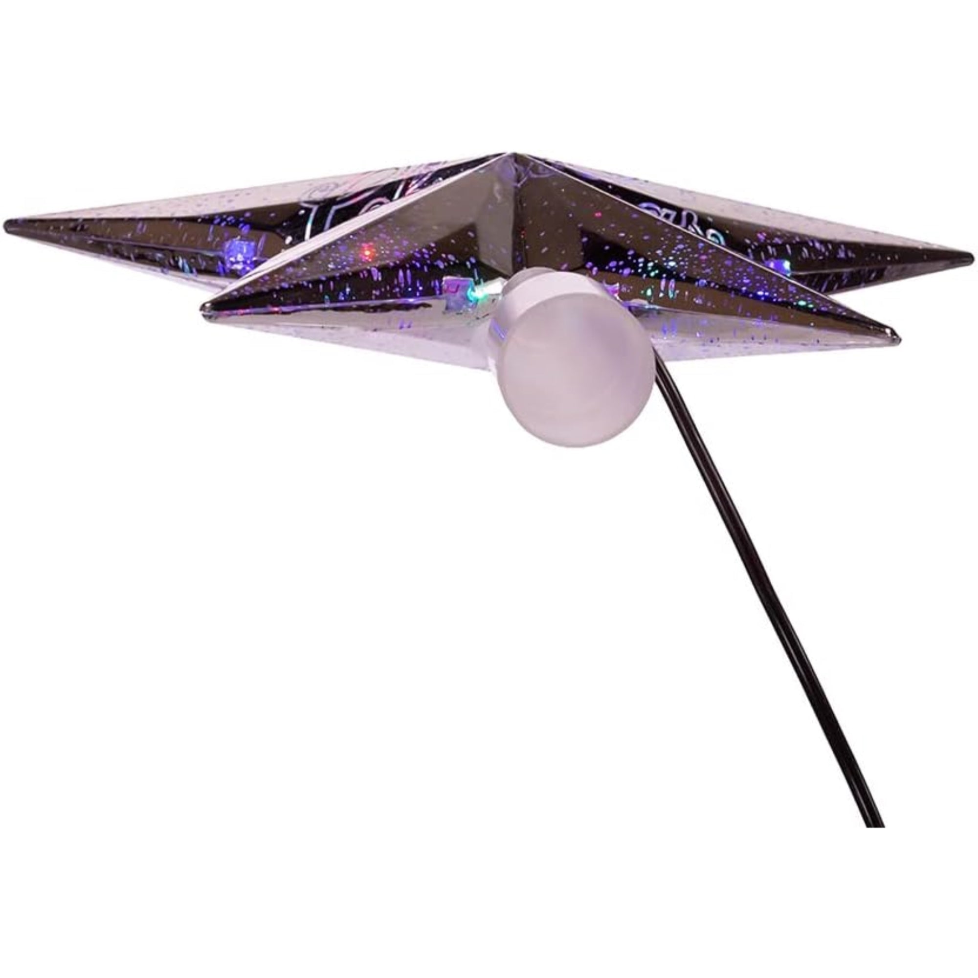 Kurt Adler Lighted Christmas Tree Treetop, 18L "Merry Christmas" LED Star, Silver, 10"