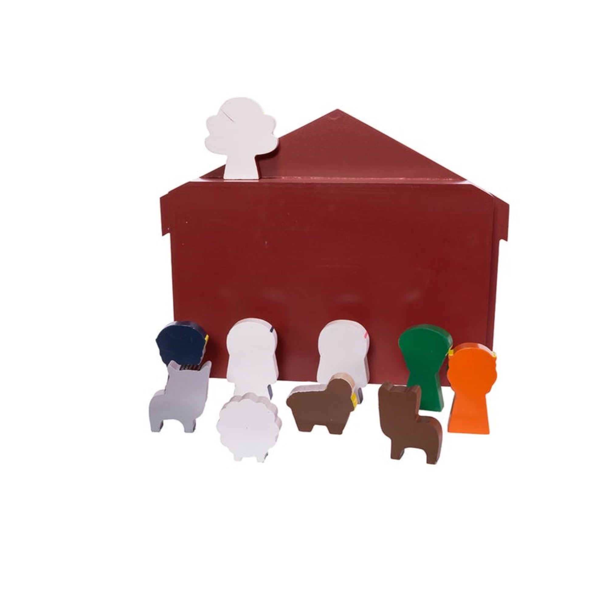 Kurt Adler Children's Nativity Set w/ Stable Table Piece, 10-Piece Set