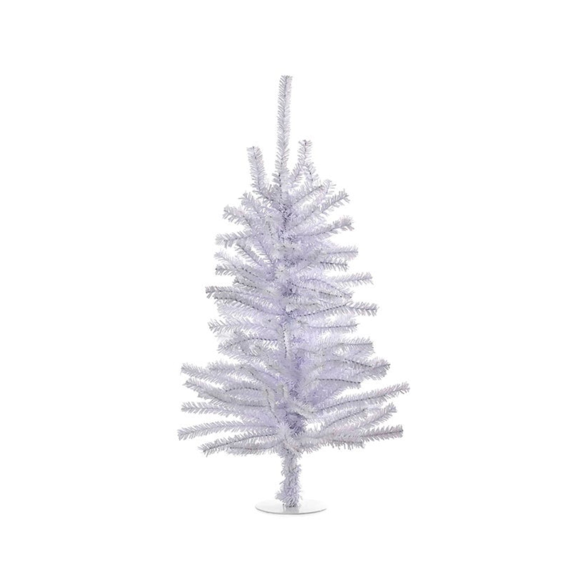 Kurt Adler Artificial Un-Lit Shiny White Mini Tree, 18"