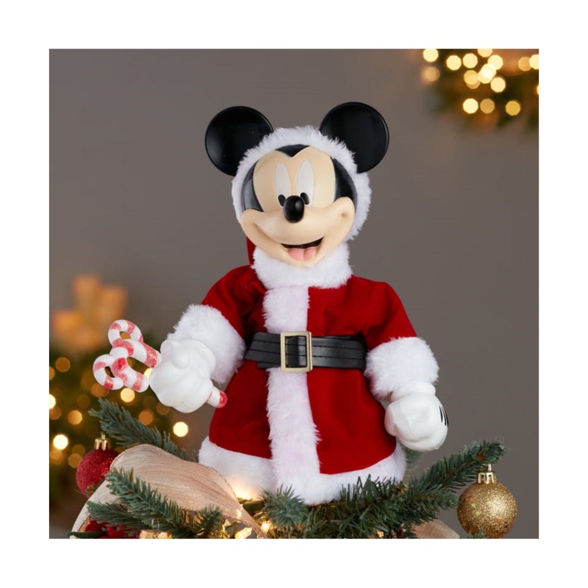 Kurt Adler Un-Lit Disney© Mickey Mouse With Bendable Arms Treetop/Tabletop Decoration, 10"