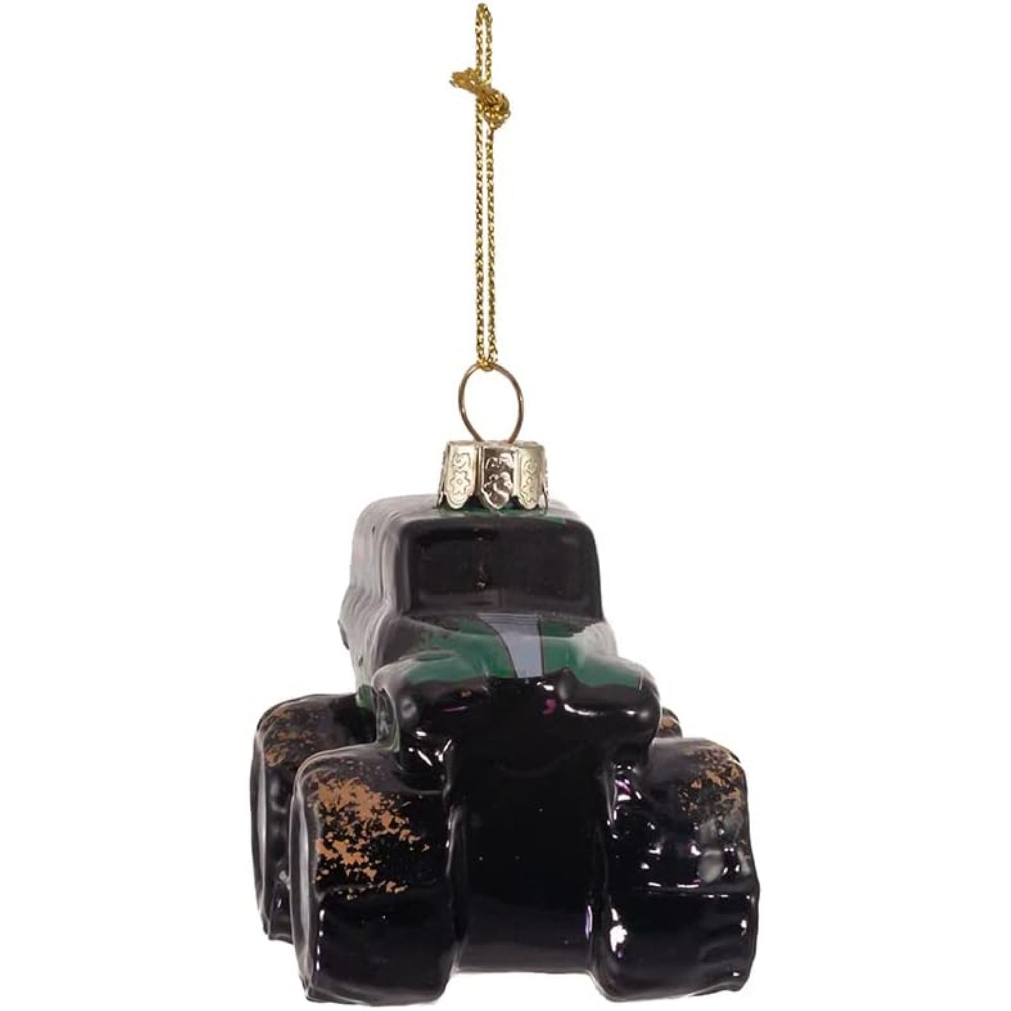 Kurt Adler Glass Ornament for Christmas Tree, Monster Jam Grave Digger, 6"