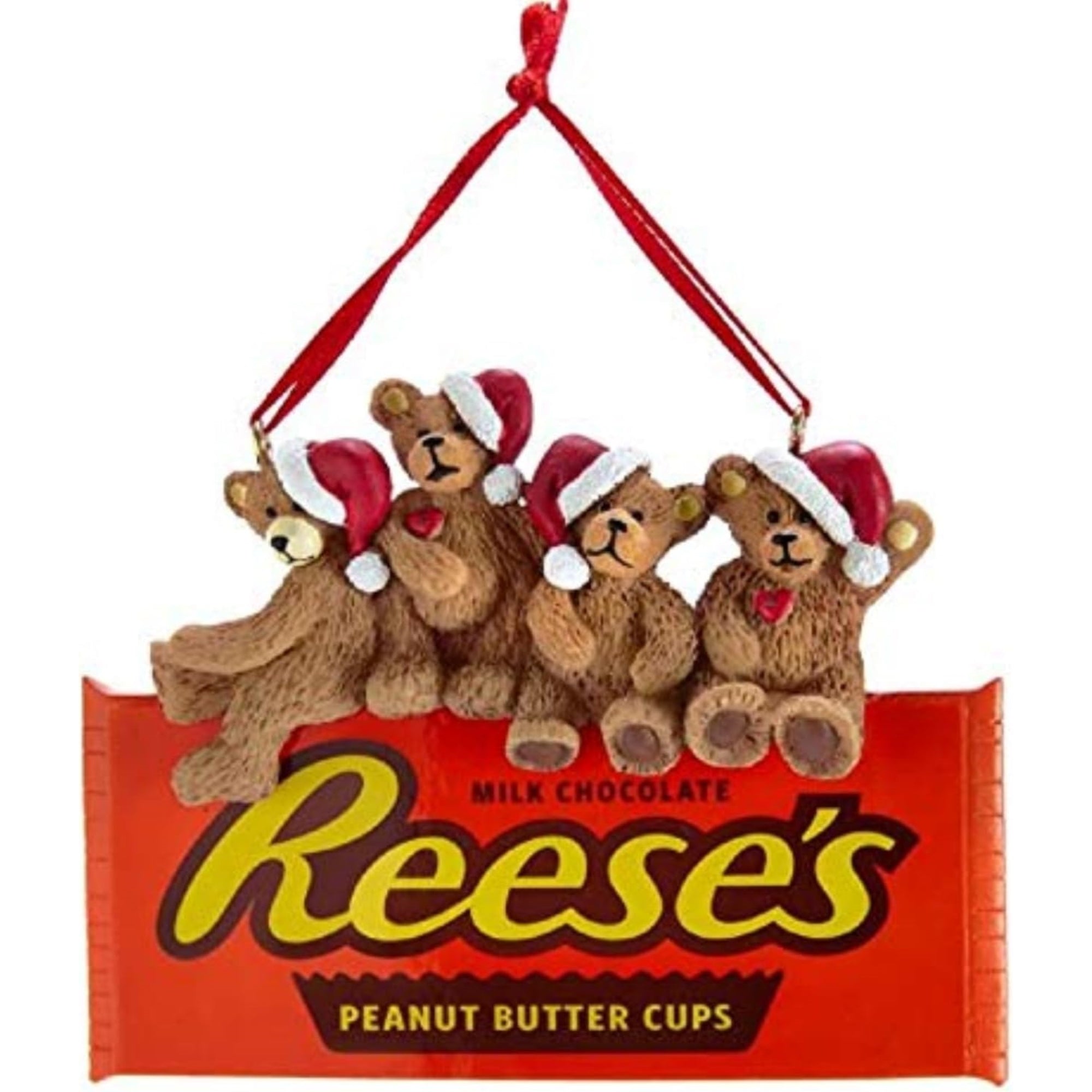 Kurt Adler Plastic Ornament for Christmas Tree, Hershey Bears on Reese's Chocolate