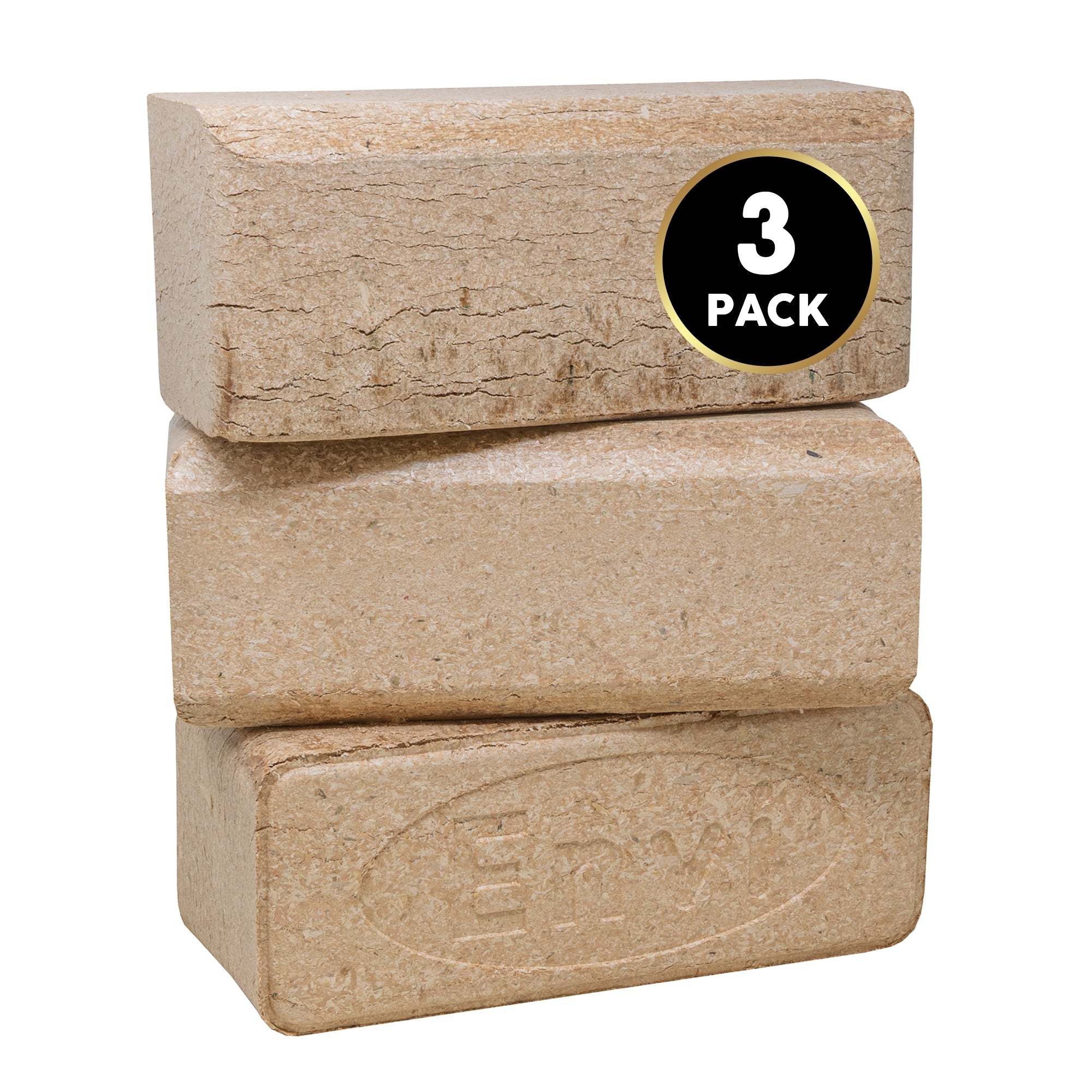 Firewood Central Envi Hardwood Fuel Blocks by Bio-Diversity -100% Natural Compressed Sawdust, High Heat, Long Burn for Fireplaces, Stoves, and Fire Pits (3 Pack)
